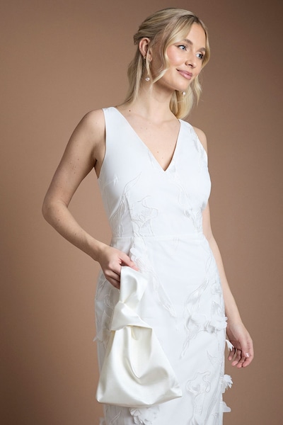 Coast Bridal Sandra Satin Wristlet Pouch Ivory