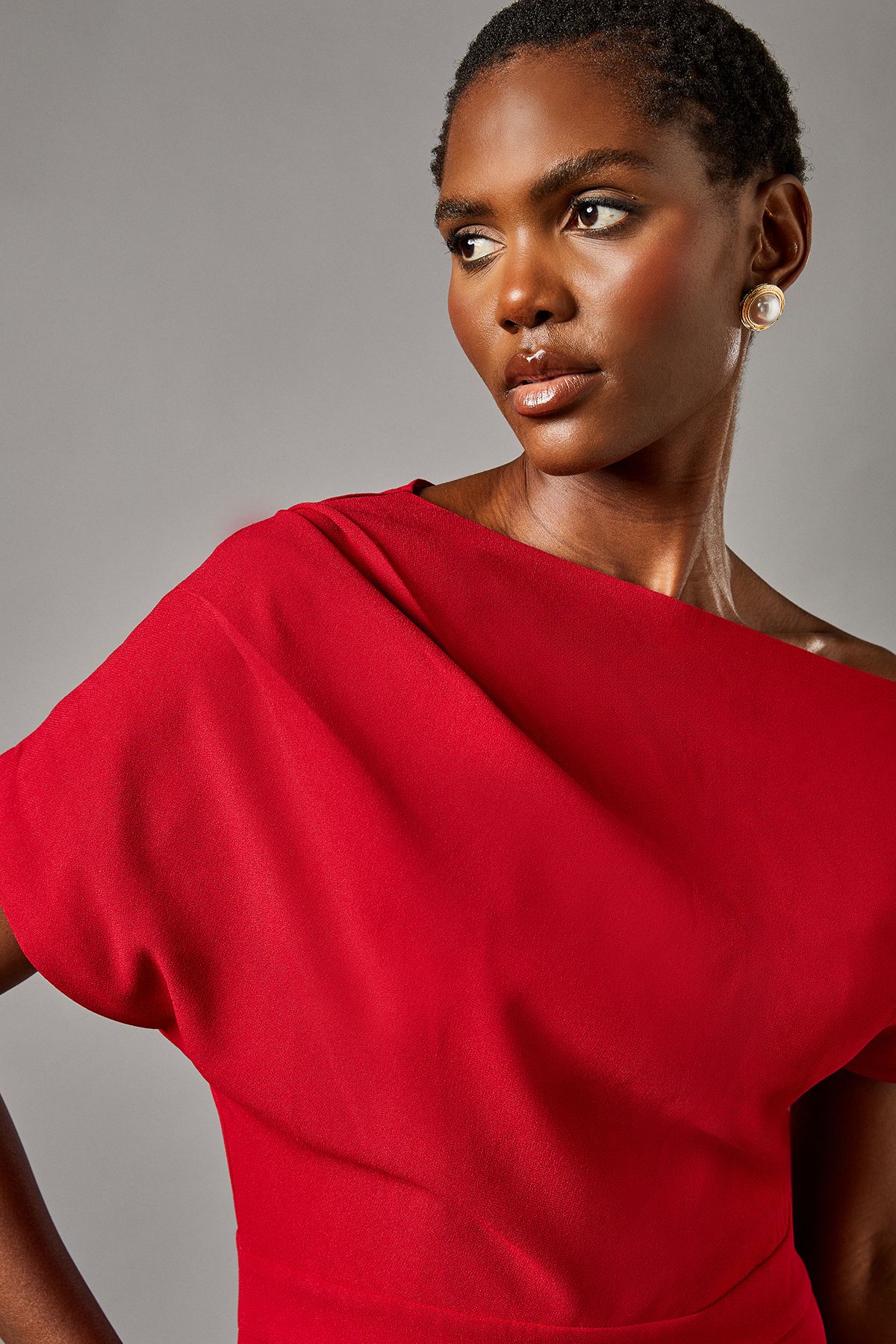Coast Pleat Off The Shoulder Jumpsuit Red image 4