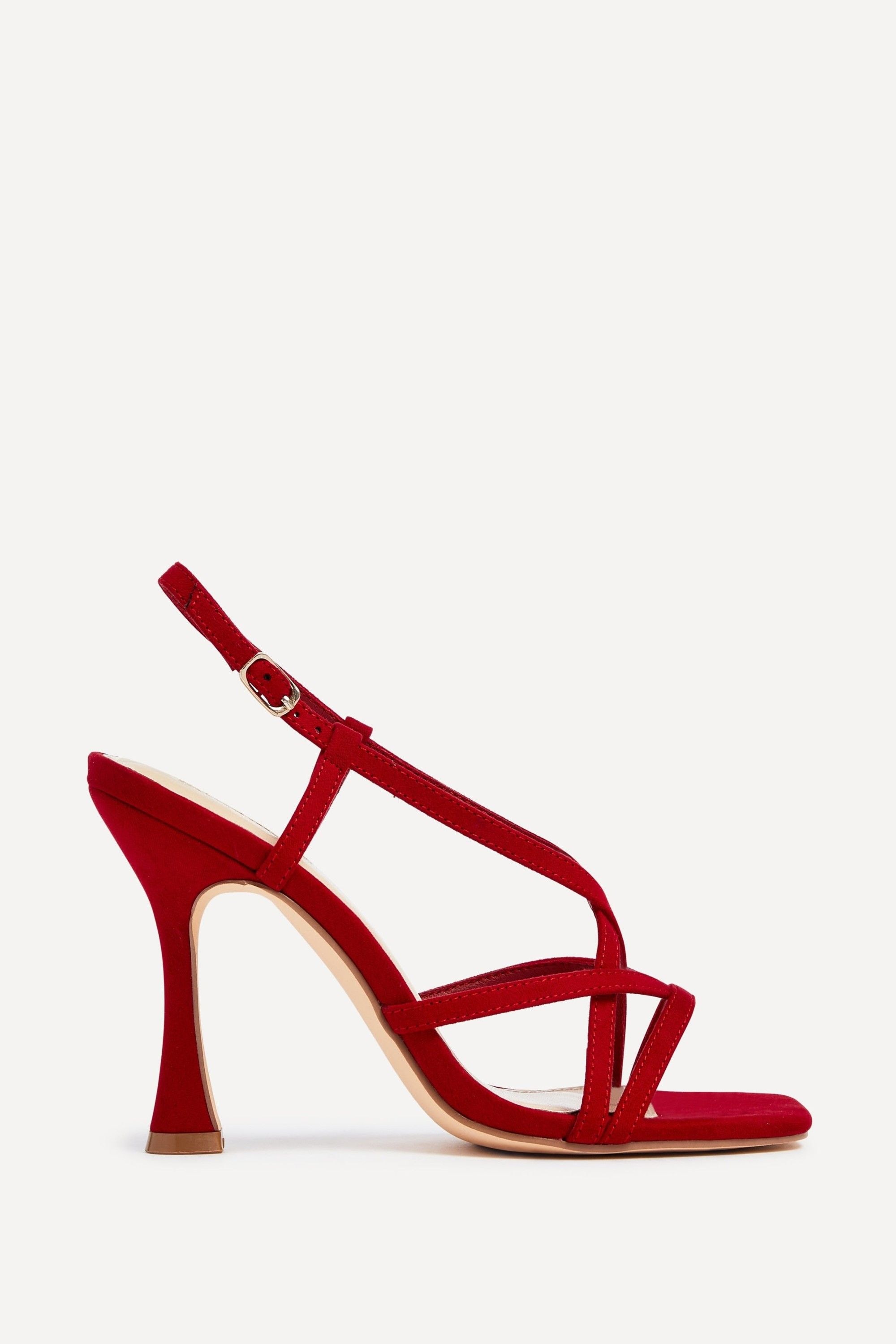 Linzi Sabrina Red Suede Square Toe High Heel image 1