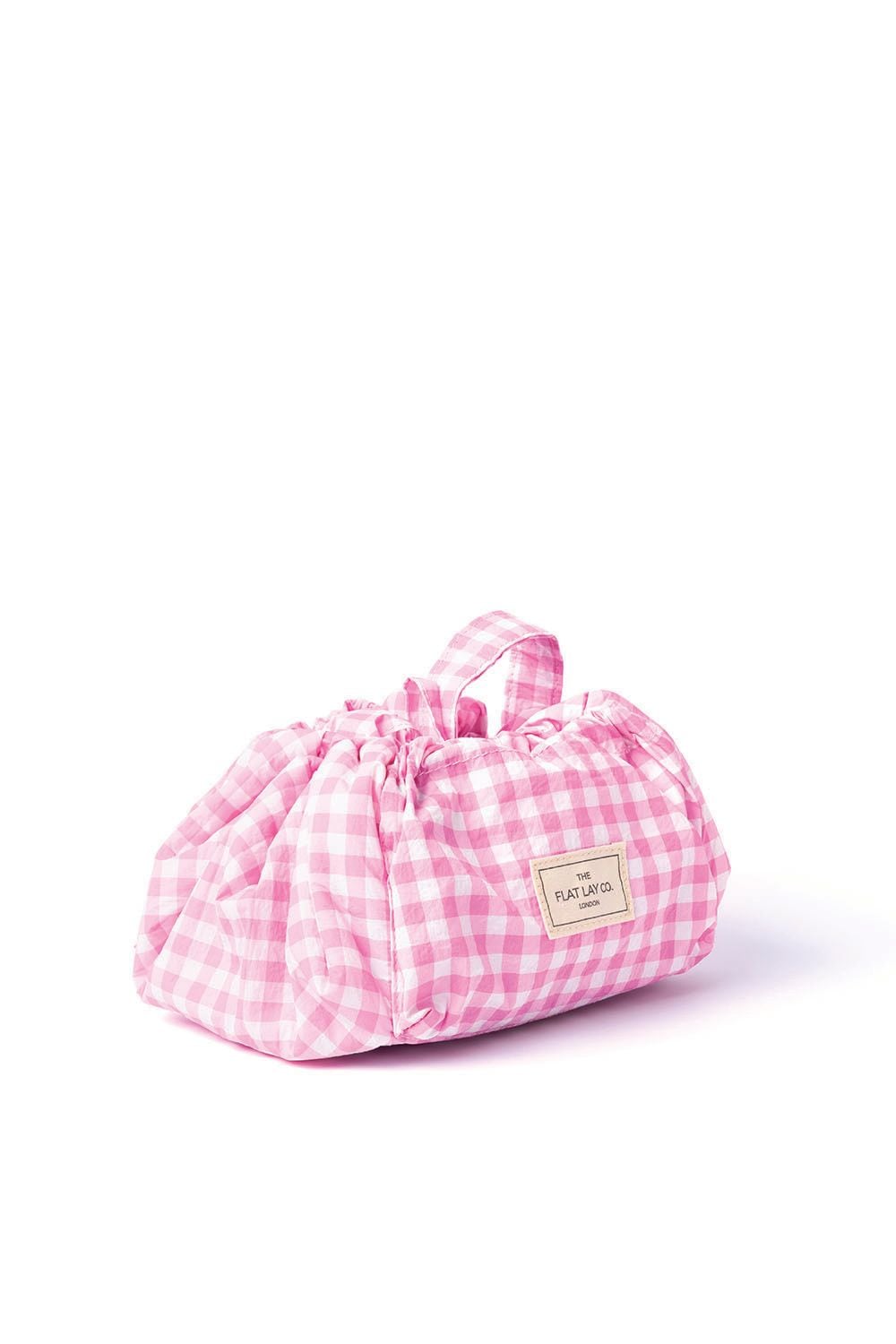The Flat Lay Co Parachute Drawstring Flat Lay Makeup Bag - Pink Gingham Multi image 2