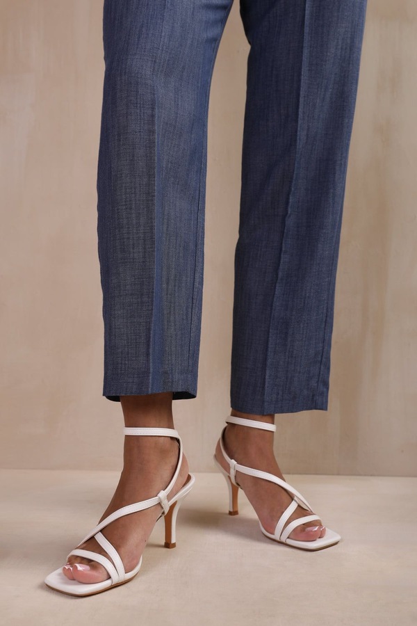 Where's That From 'Austin' Wide Fit Multi Strap Cross Over Mid Heels