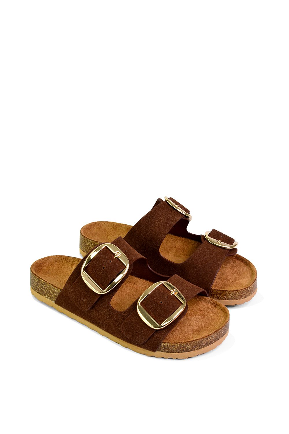 XY London 'Dolly' Slip On Slider Double Buckle Flat Sandals image 3