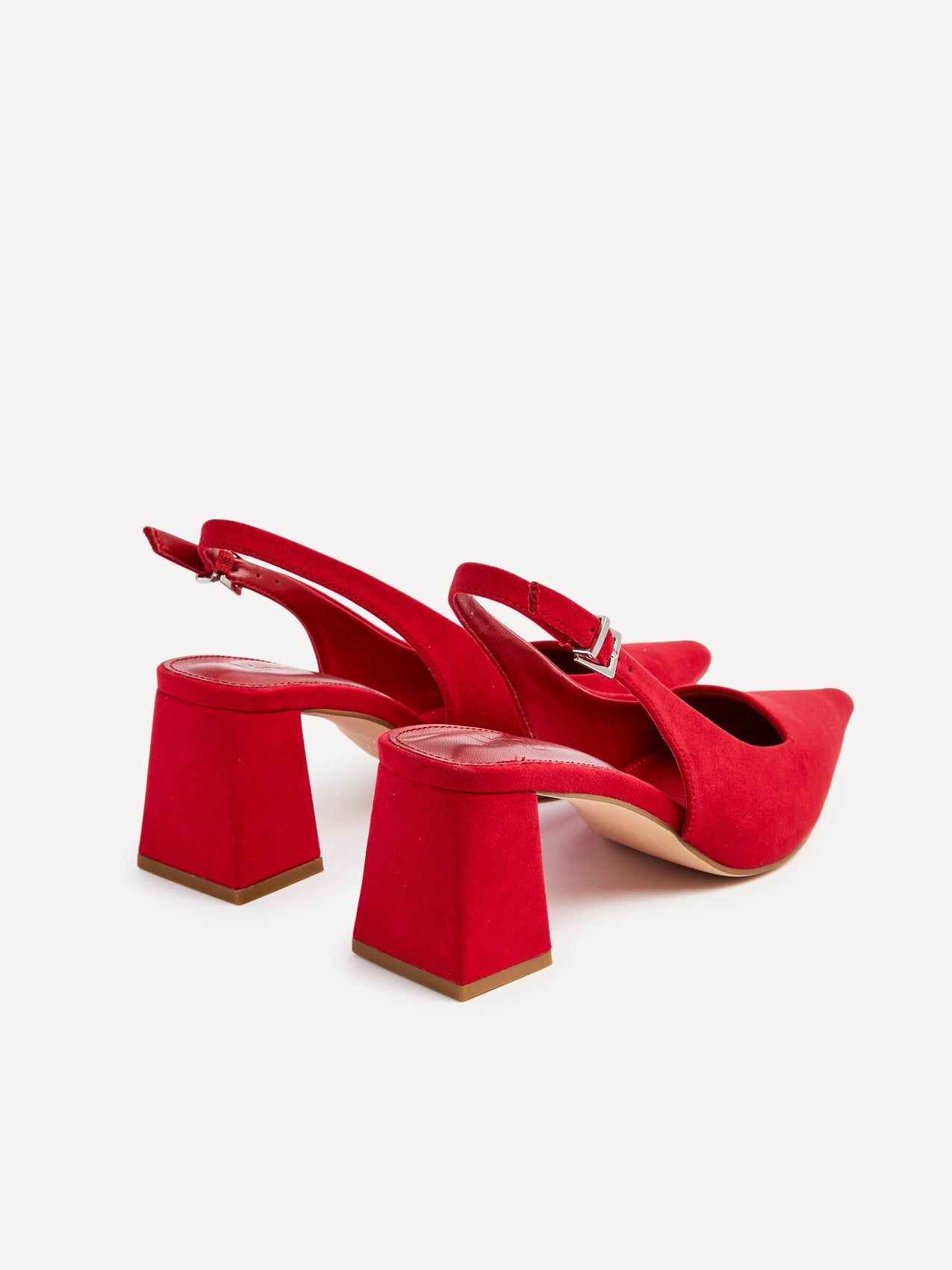 Linzi Laurel Red Faux Suede Block Heeled Court Heel image 5