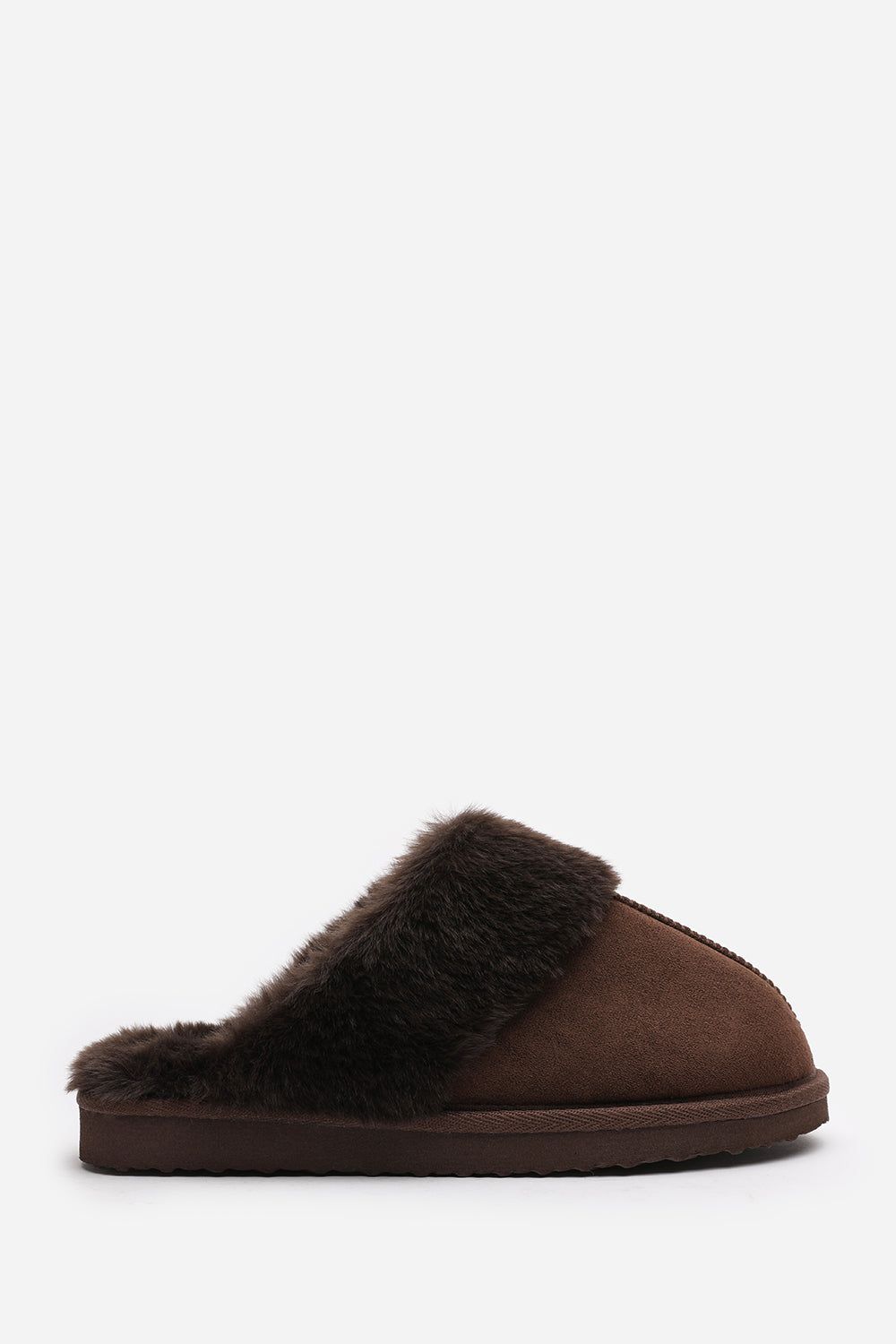 Where's That From 'Comfort' Slip On Slippers With Fur Trim Suede image 3