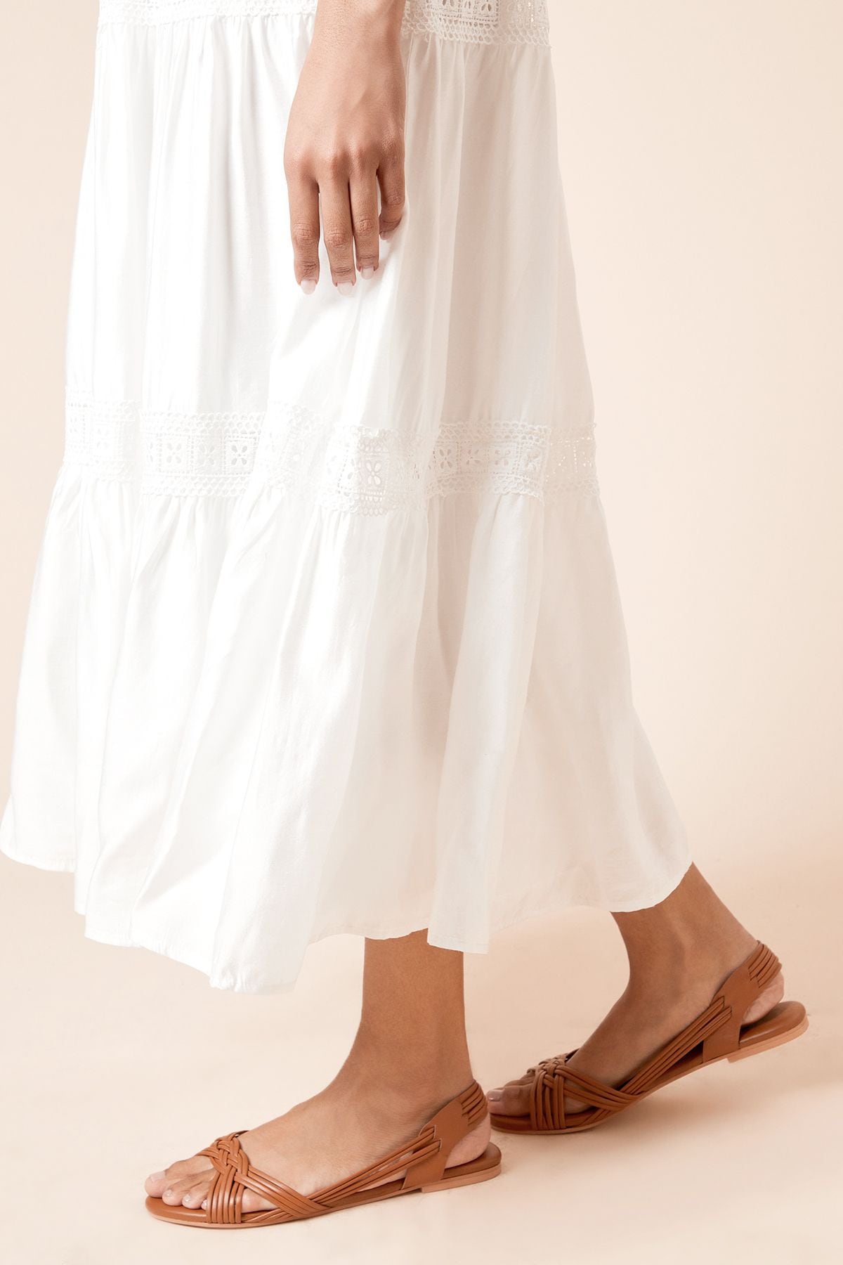 Dorothy Perkins Jocelyn Real Leather Hurache Flat Sandals Tan image 4