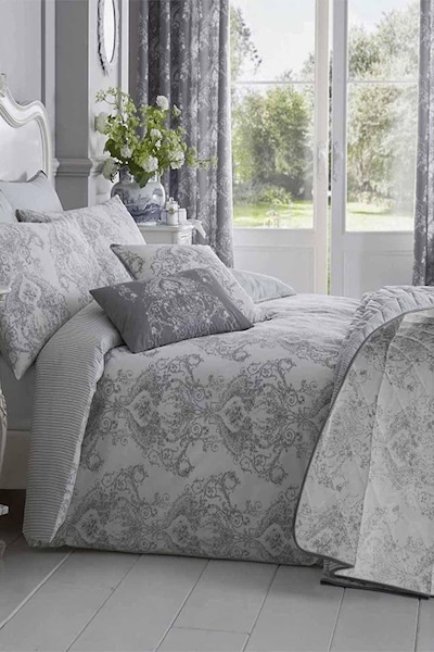 Homescapes French Toile Patterned Duvet Cover Set