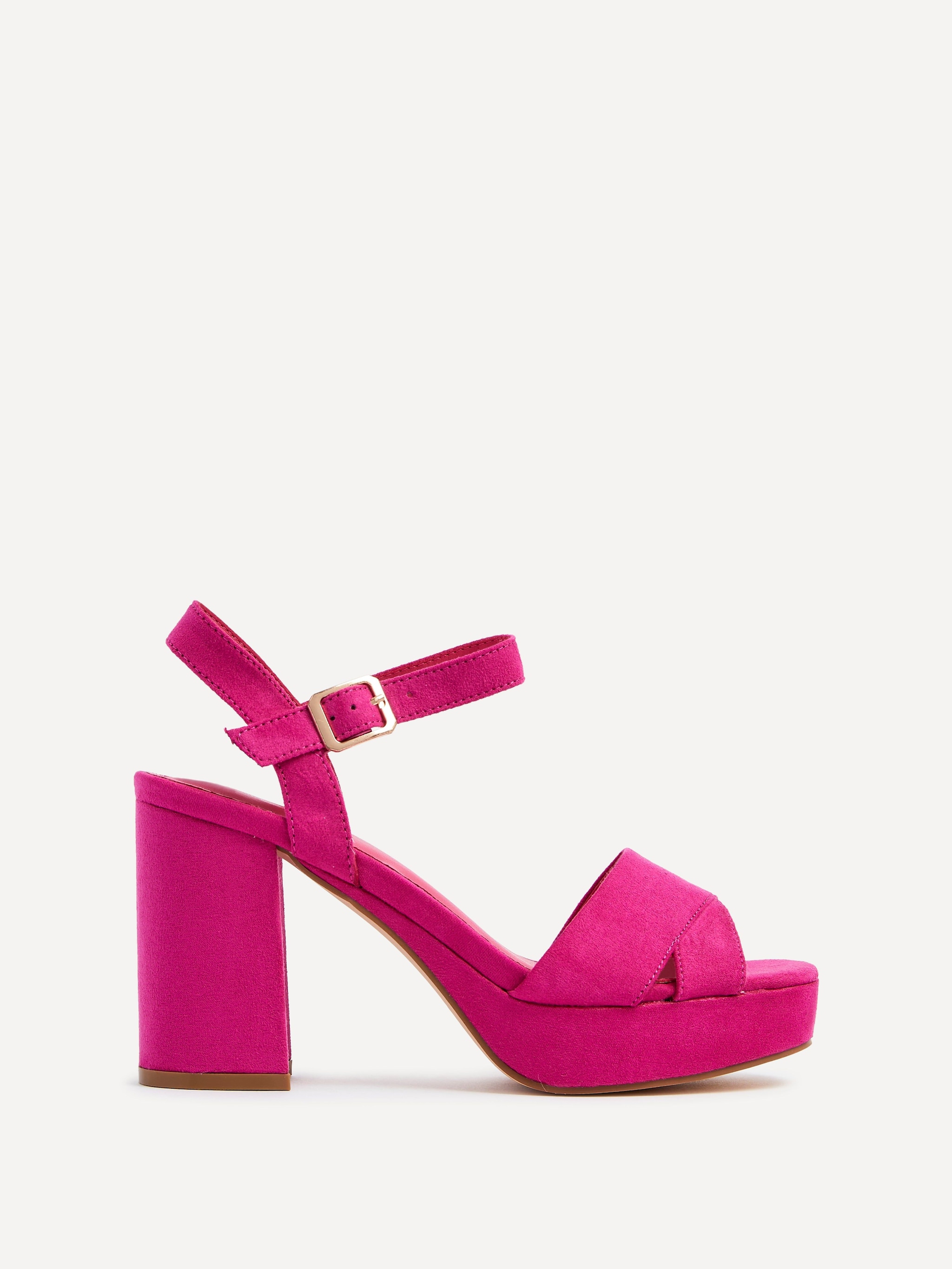 Linzi Verony Fuchsia Faux Suede Platform Block Heel image 1