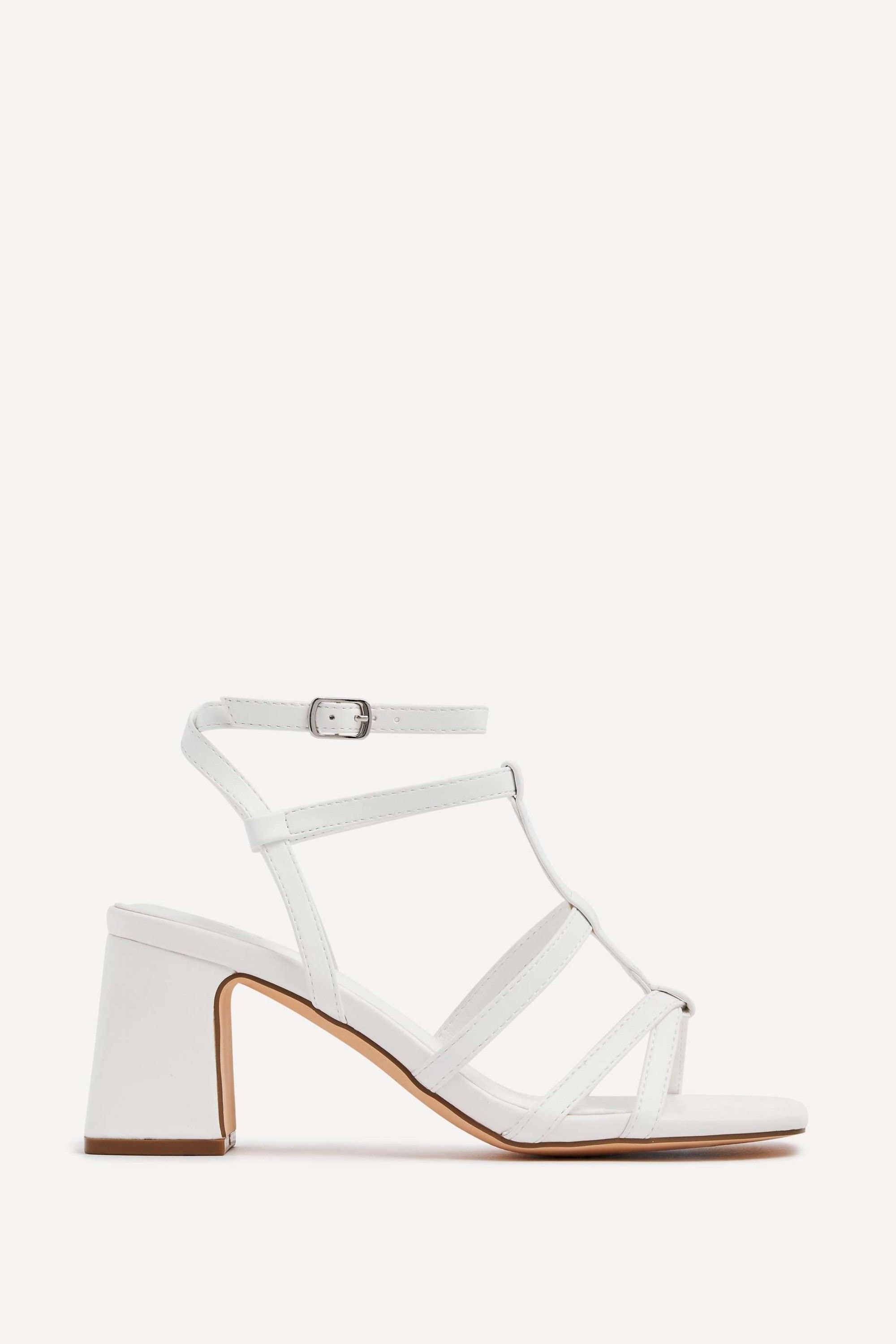 Linzi Velma White Faux Leather Gladiator Style Block Heel Sandal image 1