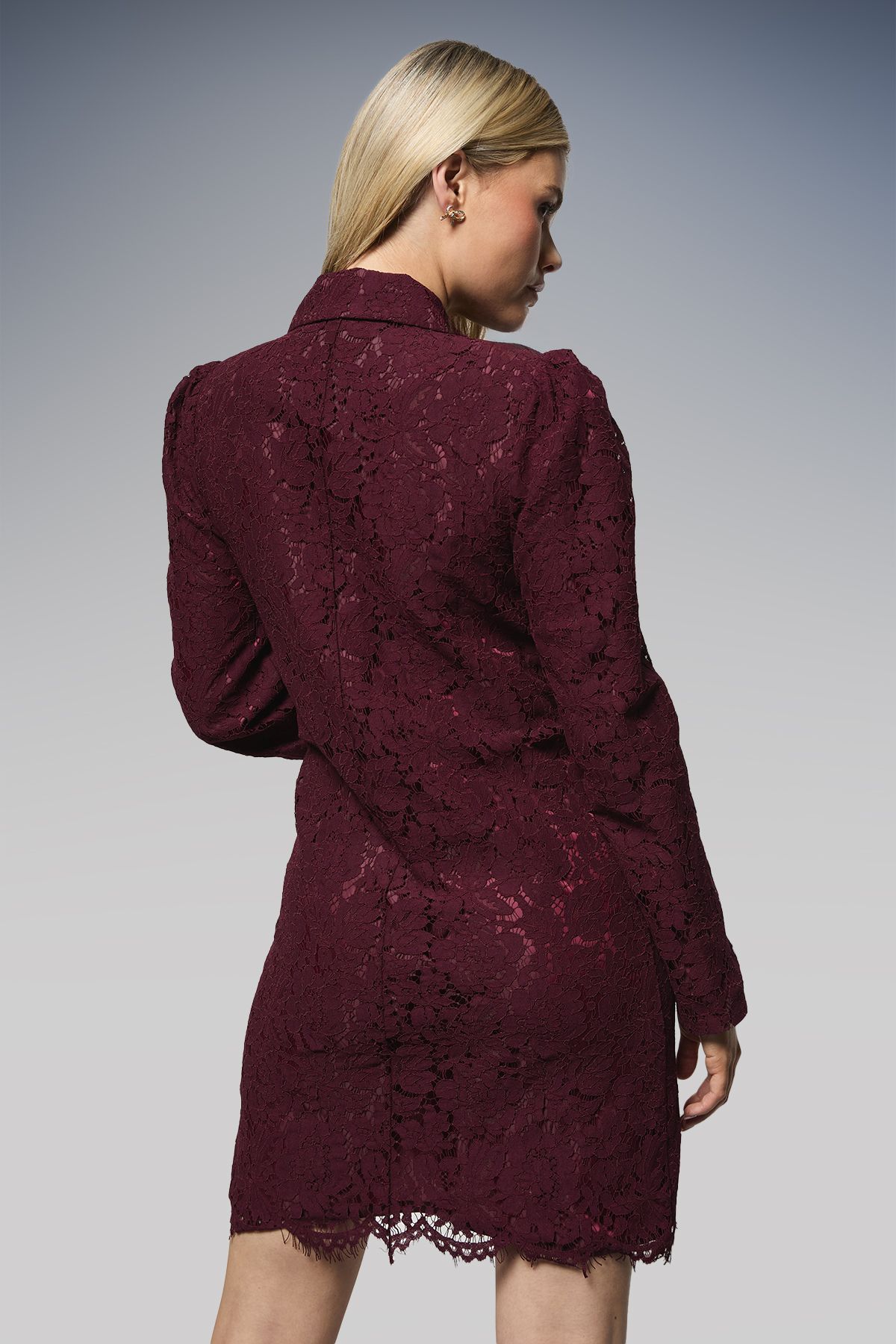 Dorothy Perkins Lace Blazer Dress Berry image 3