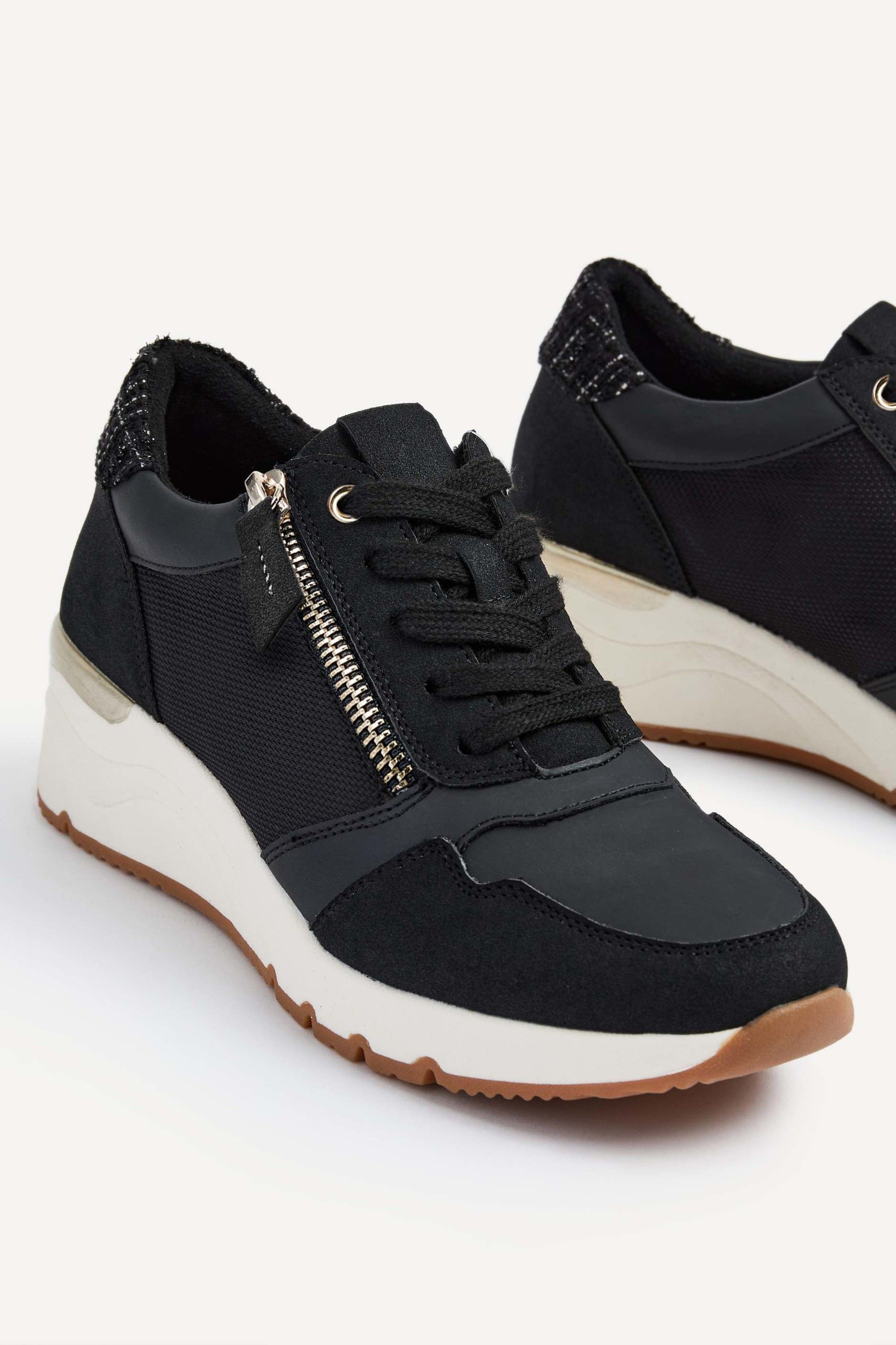 Linzi Luca Black Wedge Trainer image 4