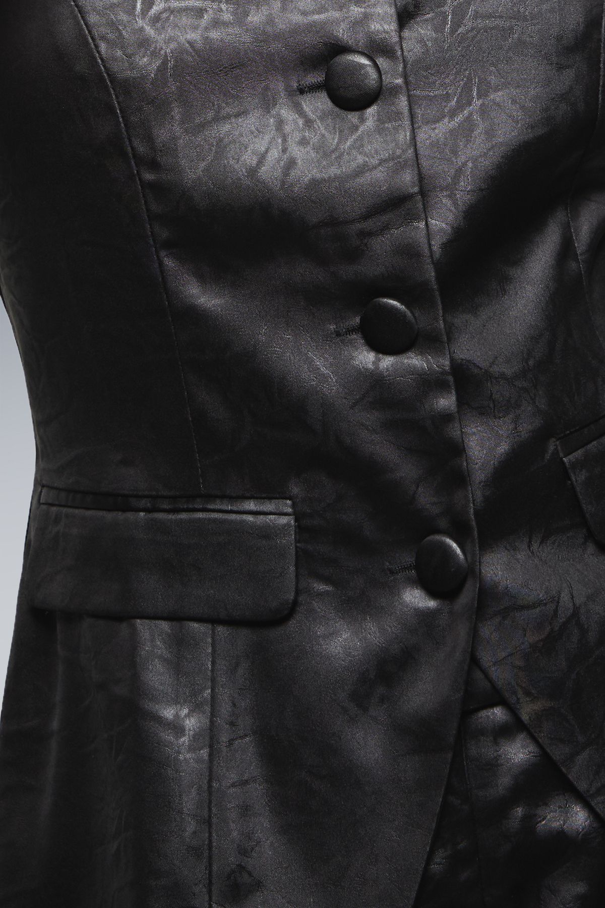 Dorothy Perkins Textured Satin Longline Waistcoat Black image 5