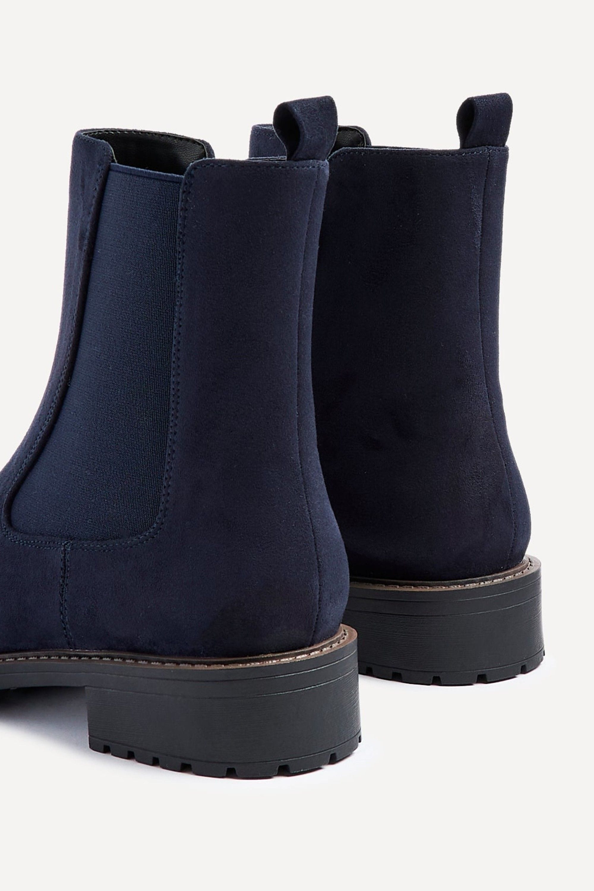 Linzi Dalston Navy Faux Suede Classic Chelsea Boot image 5