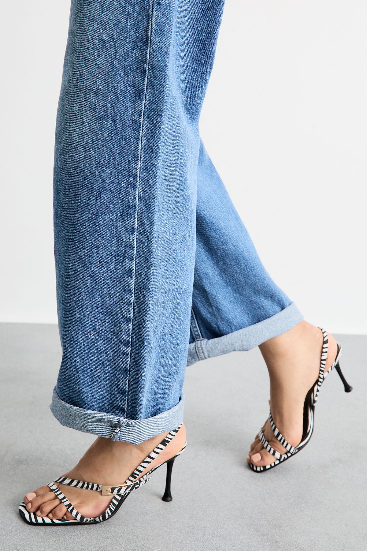 MissPap Zebra Print High Stiletto Heel Strappy Sandals Zebra image 1