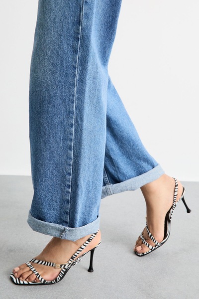 MissPap Zebra Print High Stiletto Heel Strappy Sandals Zebra