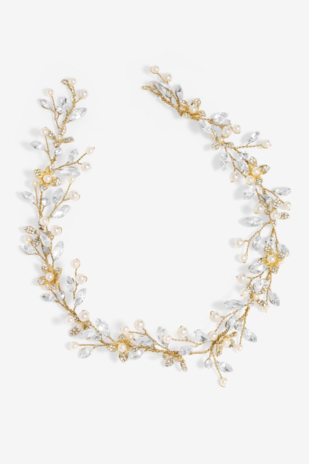Jon Richard Gold Plated Pearl And Crystal Floral Hair Vine image 1