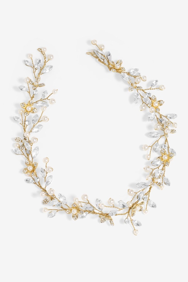 Jon Richard Gold Plated Pearl And Crystal Floral Hair Vine