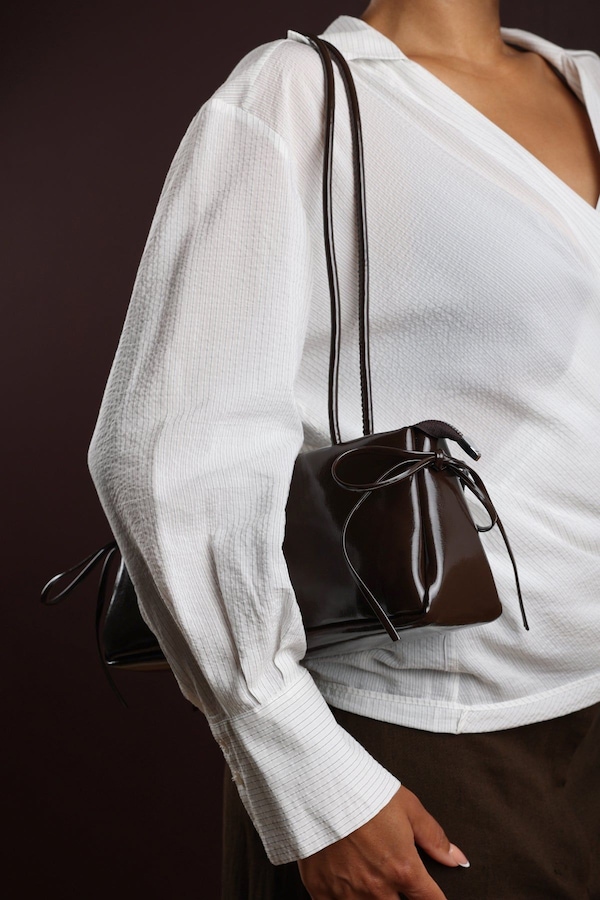 Where's That From 'Bay' Glossy Handheld Shoulder Bag