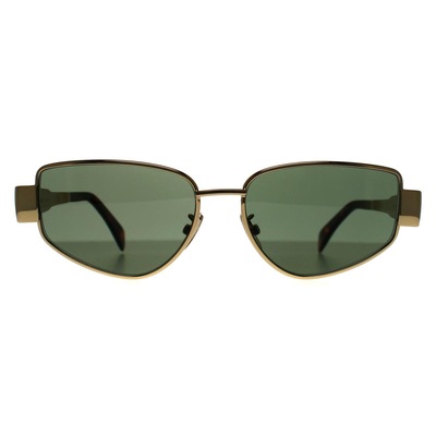 Celine Cat Eye Shiny Endura Gold Green Metal Triomphe CL40293U