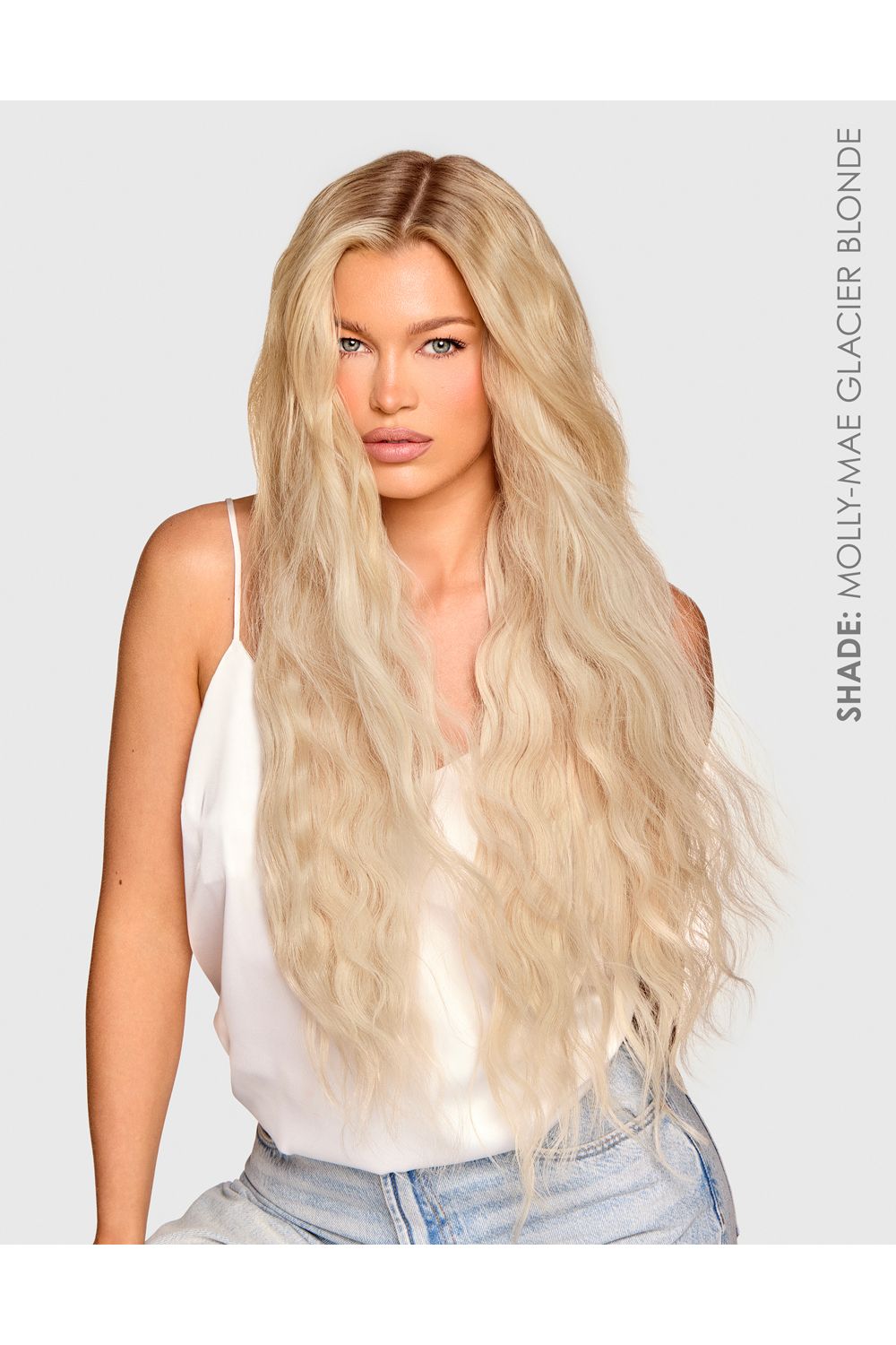 Beauty Works Beauty Works x Molly-Mae Deluxe Clip In 18 Inch Glacier Blonde image 4