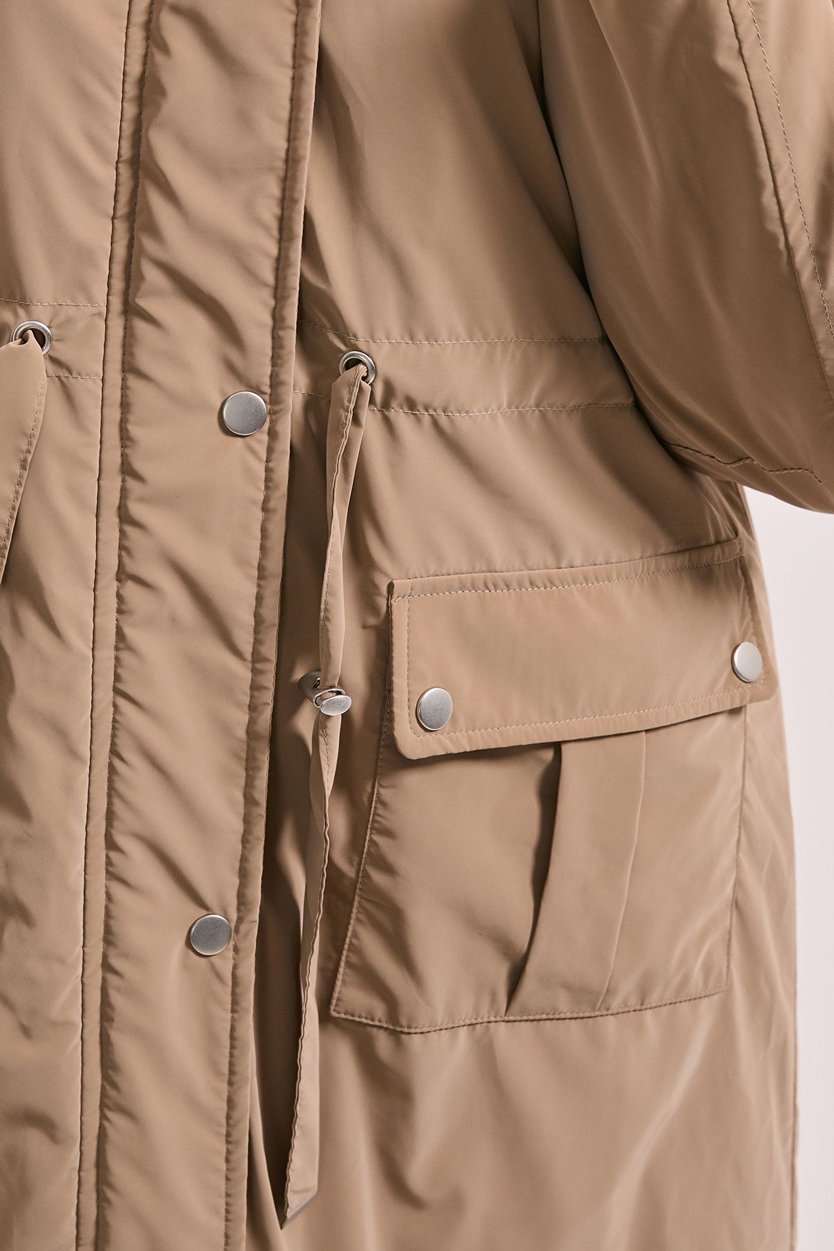 Dorothy Perkins Barrel Sleeve Parka Coat Mocha image 5