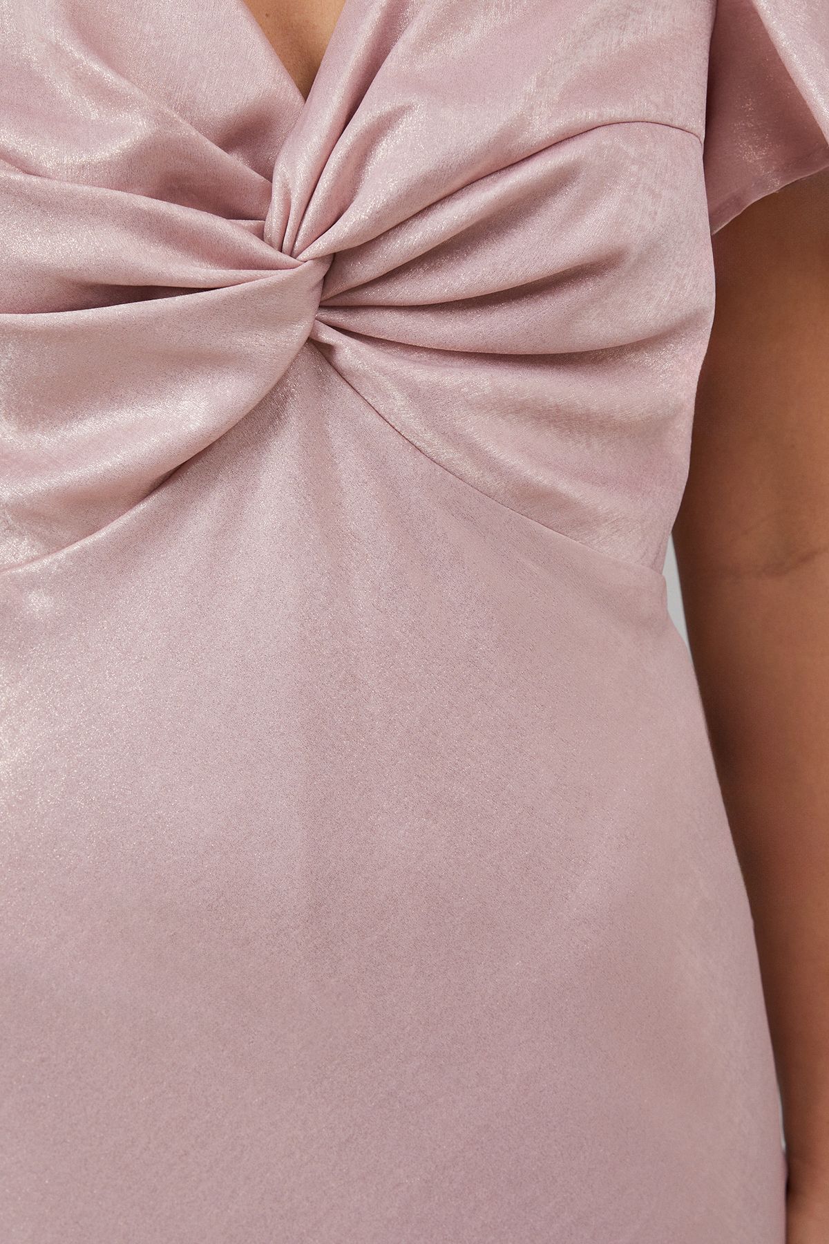 Oasis Shimmer Chiffon Twist Front Bridesmaid Dress Blush image 5