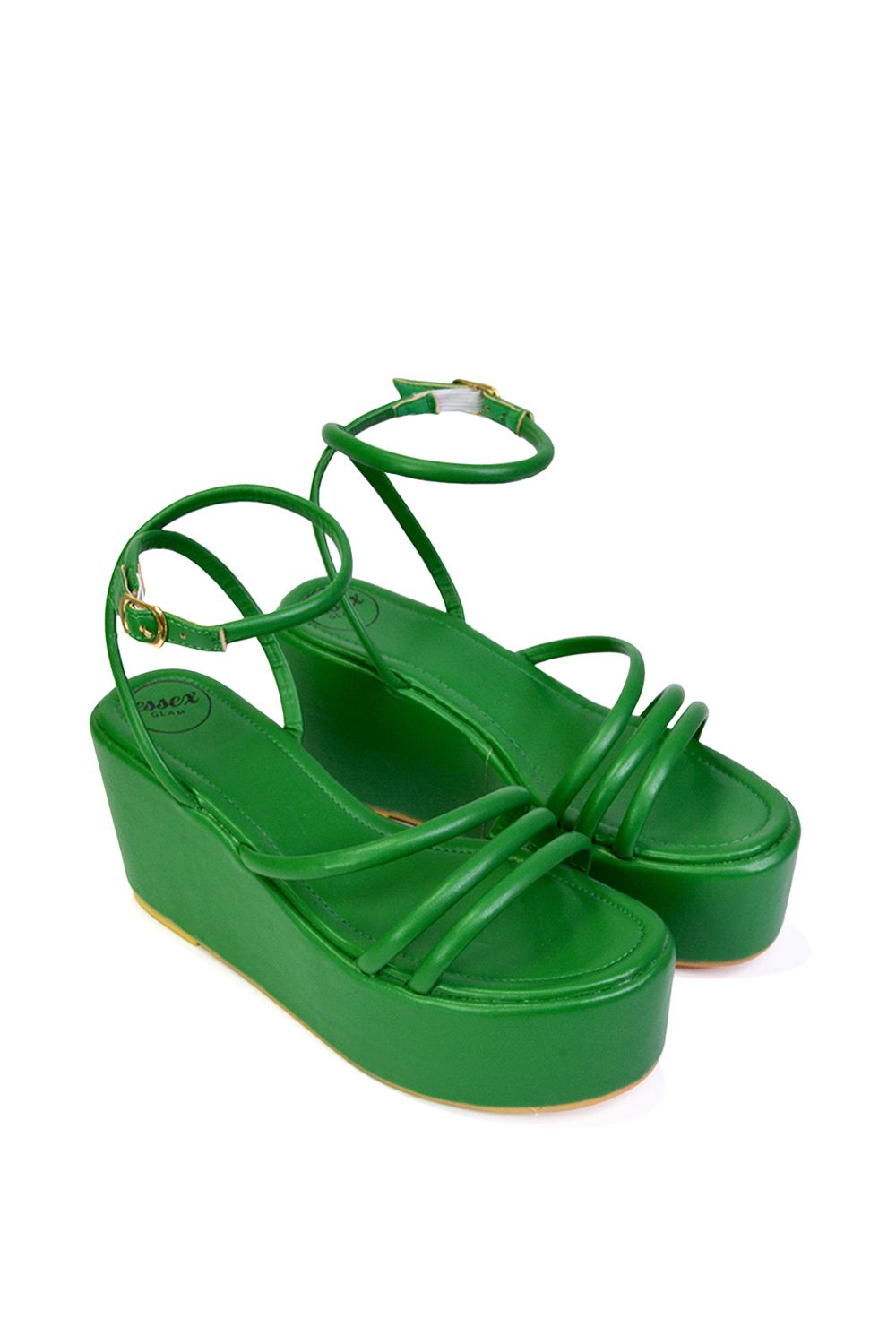 XY London 'Birdie' Ankle Strap Platform Sandal Wedge Heel Flatforms image 3