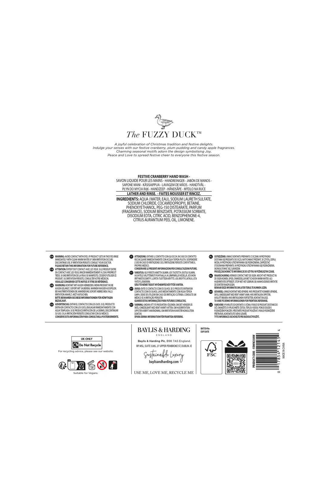 Baylis & Harding The Fuzzy Duck Winter Wonderland Festive Hand Wash Gingerbread House Gift Multi image 7