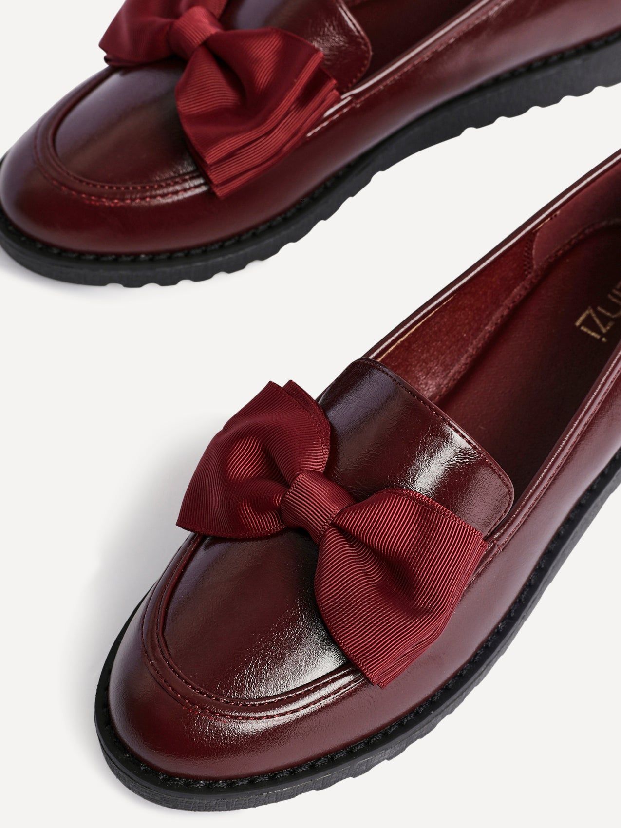 Linzi Cathy Burgundy High Shine Classic Slip On Loafer image 5