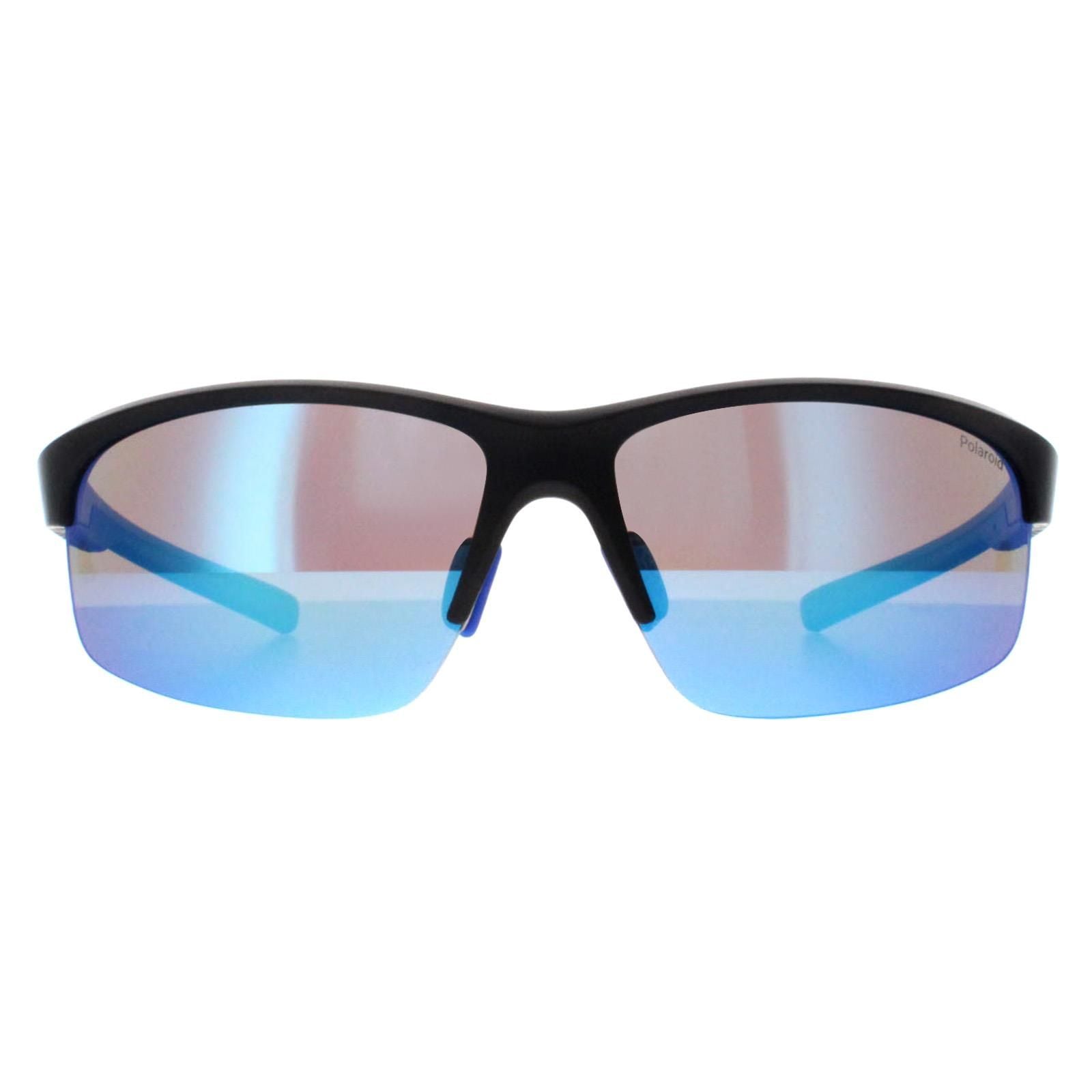 Polaroid Sport Matte Black Blue Blue Mirror Polarized PLD 7018/N/S image 1