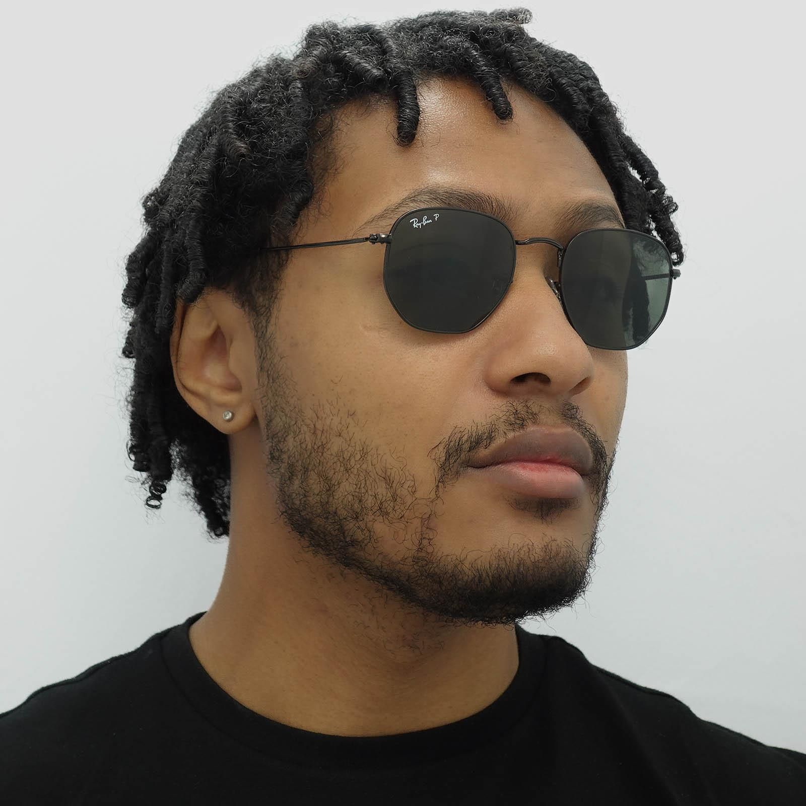 Ray-Ban Square Polished Black Green Polarized Hexagonal RB3548N image 10