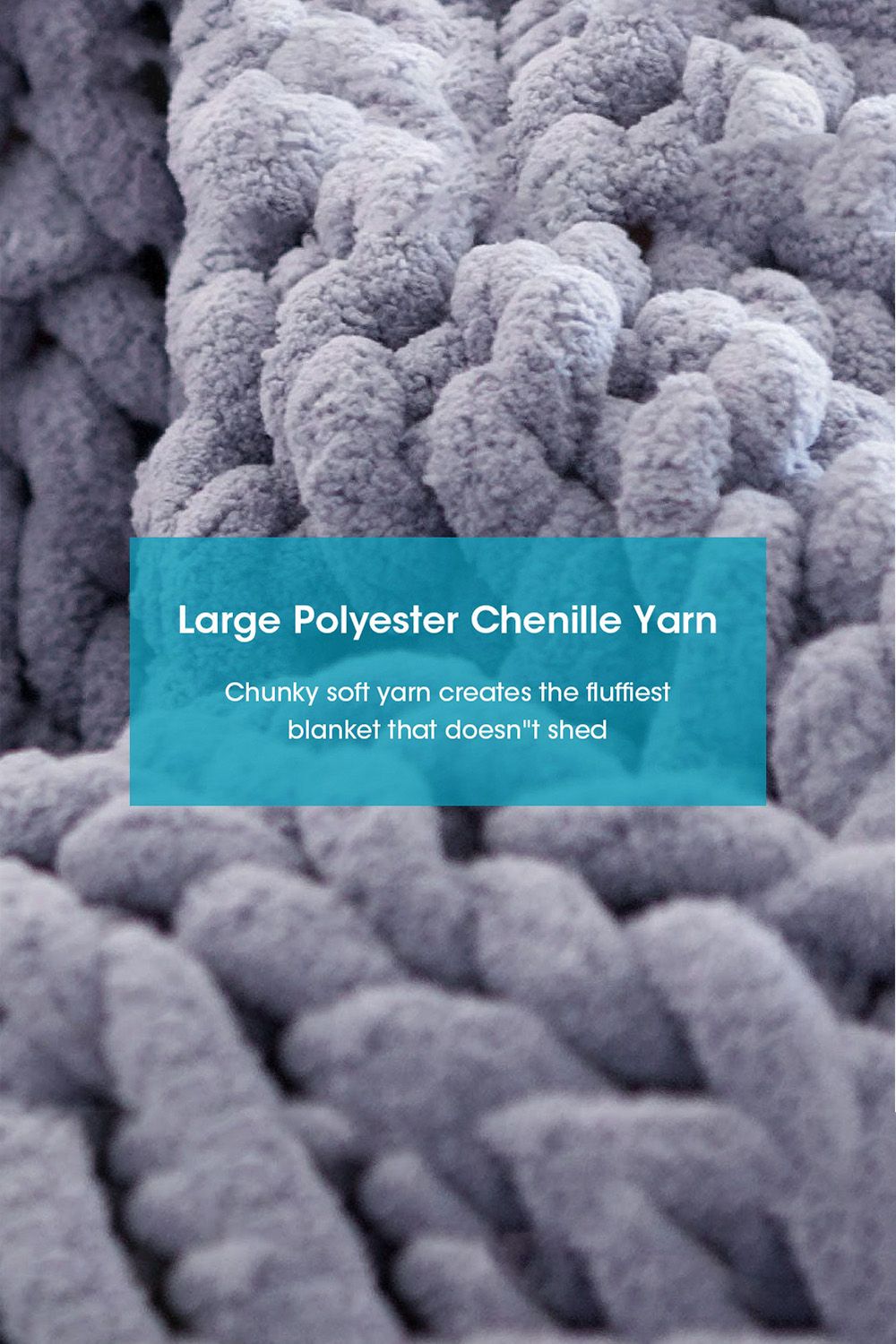 Living and Home Grey Chunky Knit Throw Blanket 80x100CM image 6