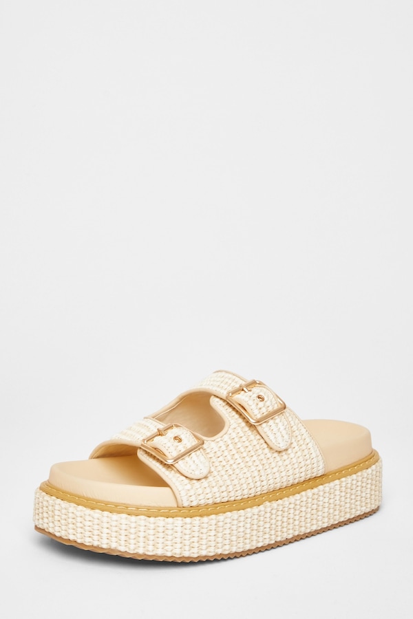 Quiz Nude Double Buckle Flatform