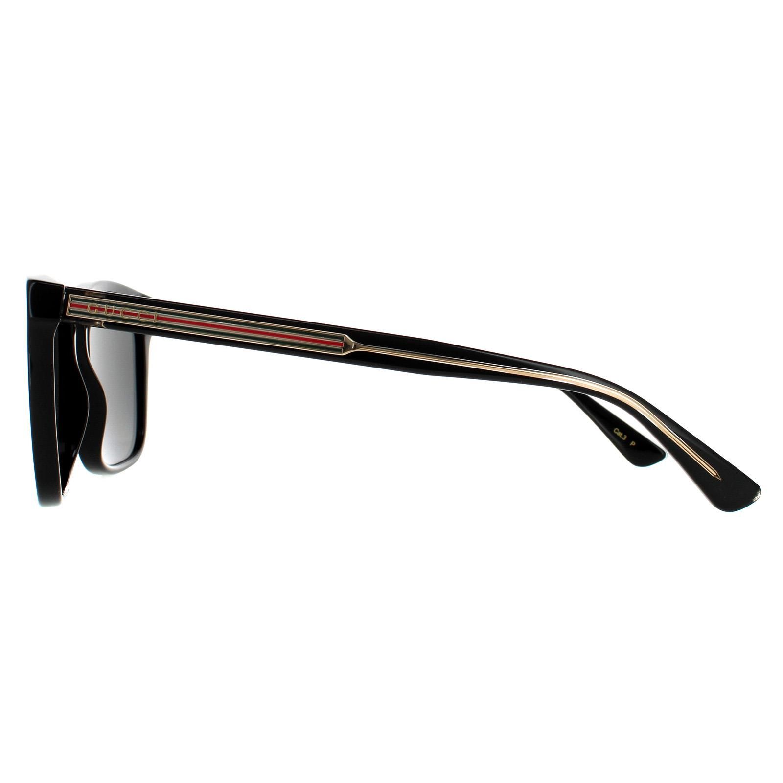 Gucci Rectangle Black Grey Polarized Sunglasses image 3