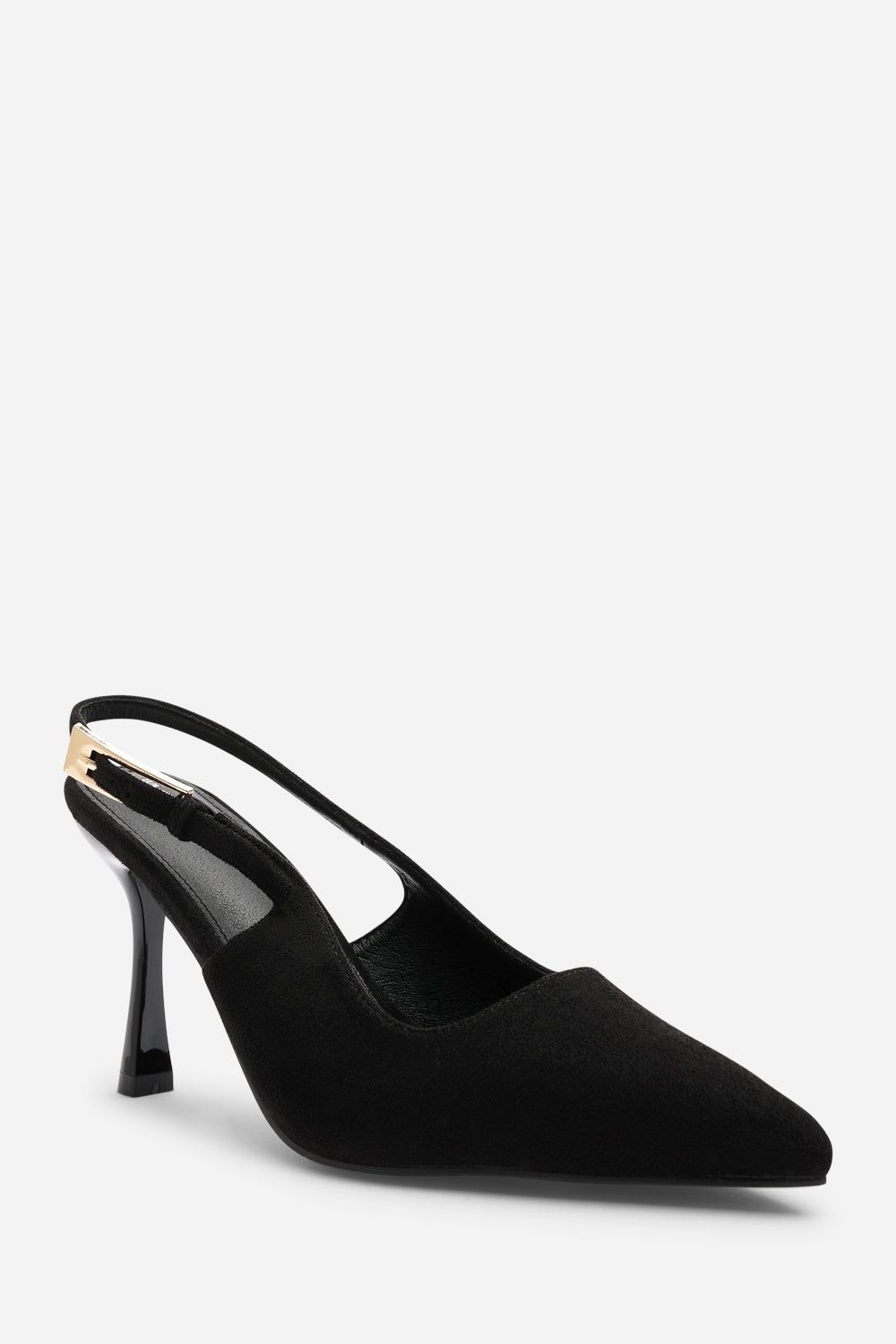 Where's That From 'Tiana' Suede Pointed Toe Sling Back Mid Heel with Buckle Strap image 3