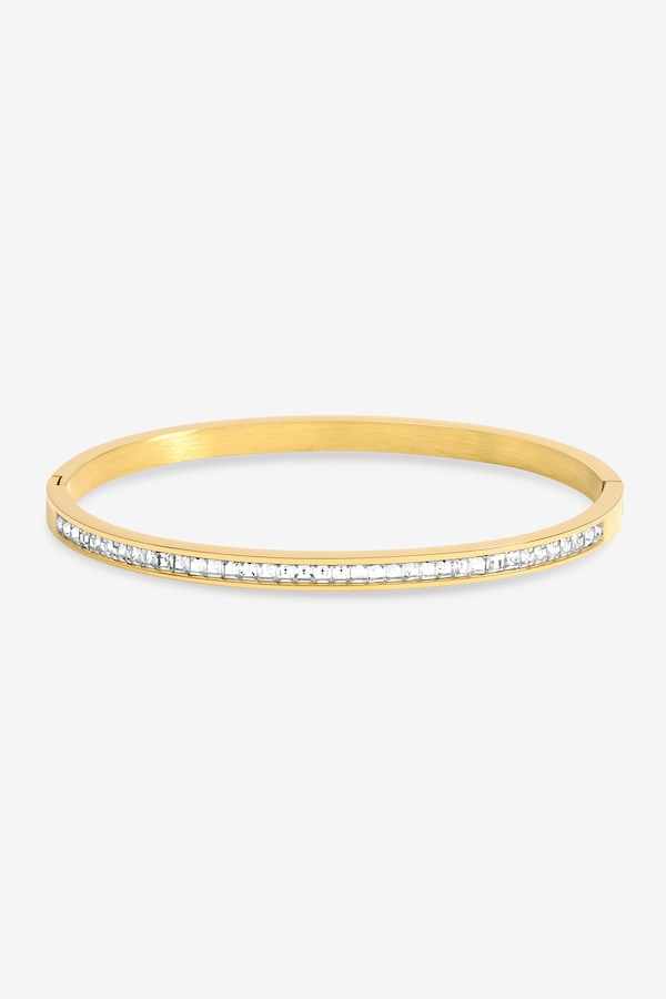 Jon Richard Waterproof Gold Plated Crystal Row Bangle