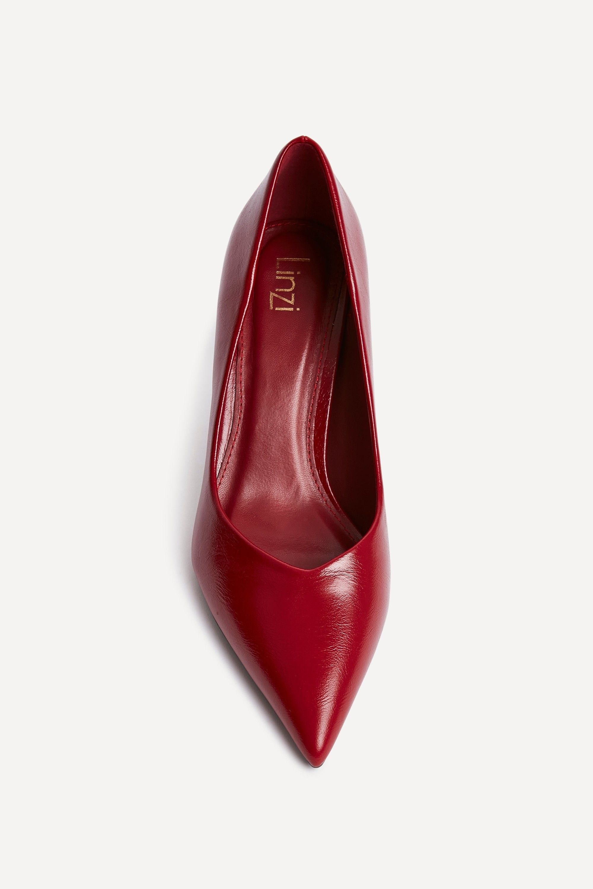 Linzi Classic Red Faux Leather Court Heels image 4