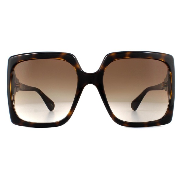 Gucci Square Dark Havana Brown Gradient Sunglasses
