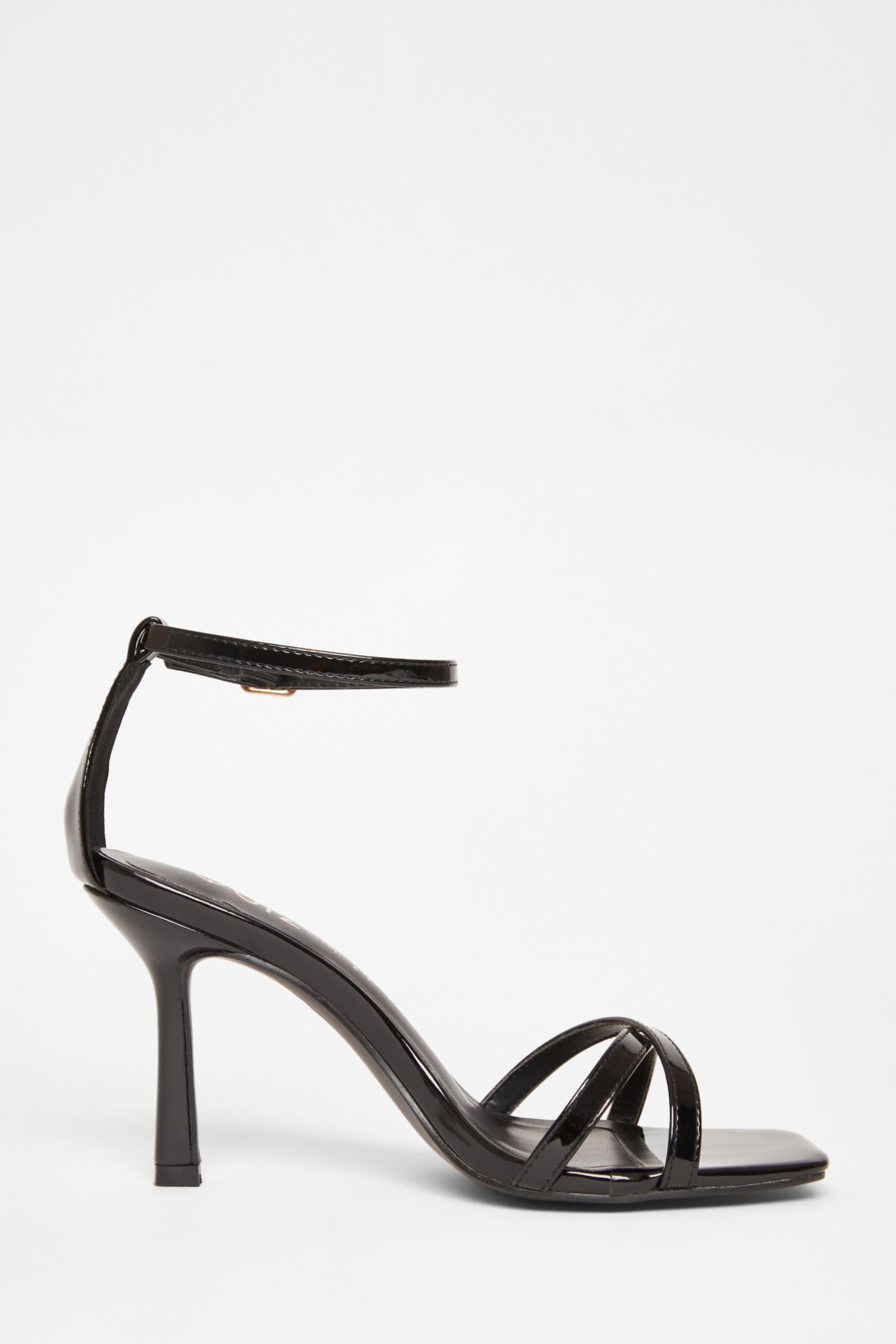 Quiz Black Wide Fit Barely There Heels image 5
