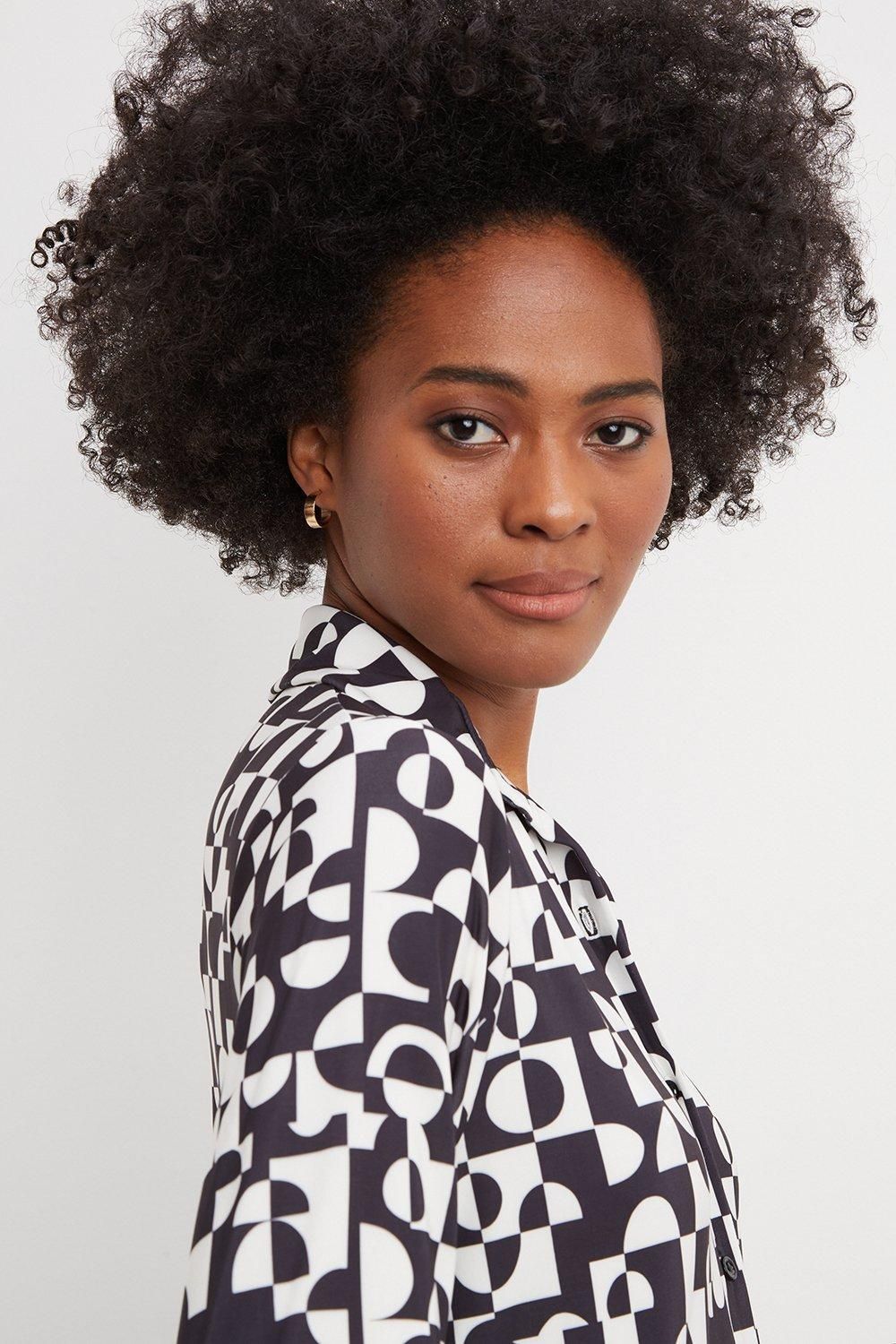 Dorothy Perkins Tall Mono Geo Co-ord Oversized Shirt Mono image 4