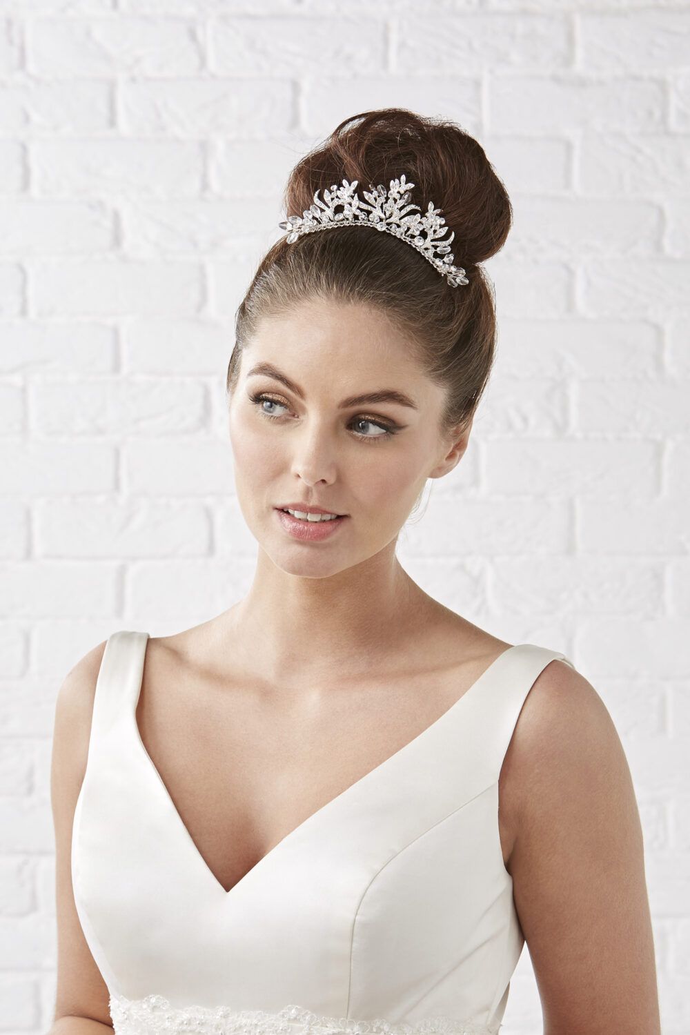 Jon Richard Silver Plated Clear Crystal Freya Princess Bead Hair Comb - Gift Pouch image 2