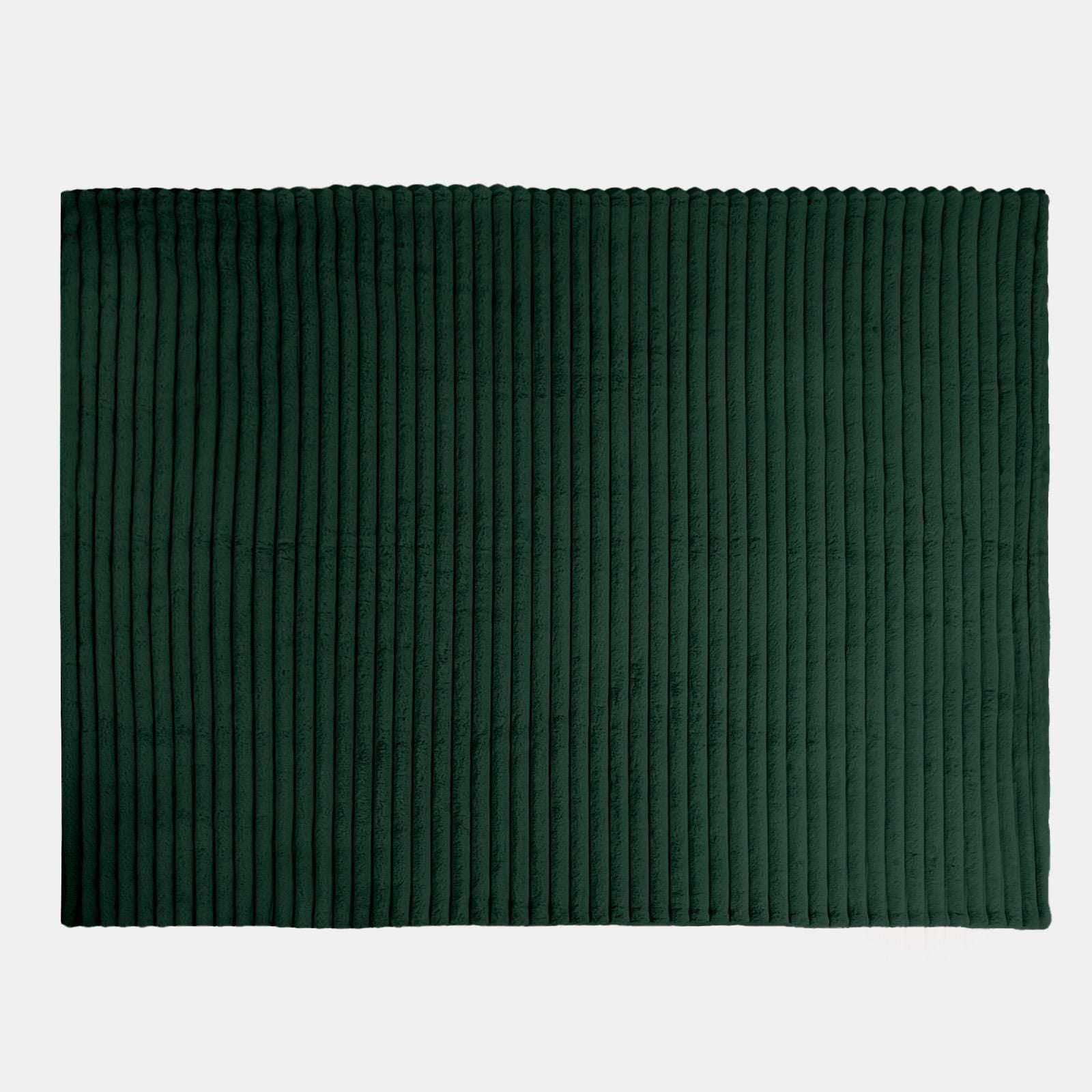 OHS Faux Fur Ribbed Fleece Throw Over Bed Blanket Winter Warm Supersoft image 5