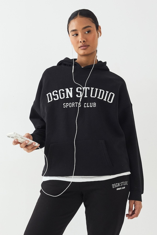 DSGN Studio DSGN Studio Applique Oversized Hoodie Black