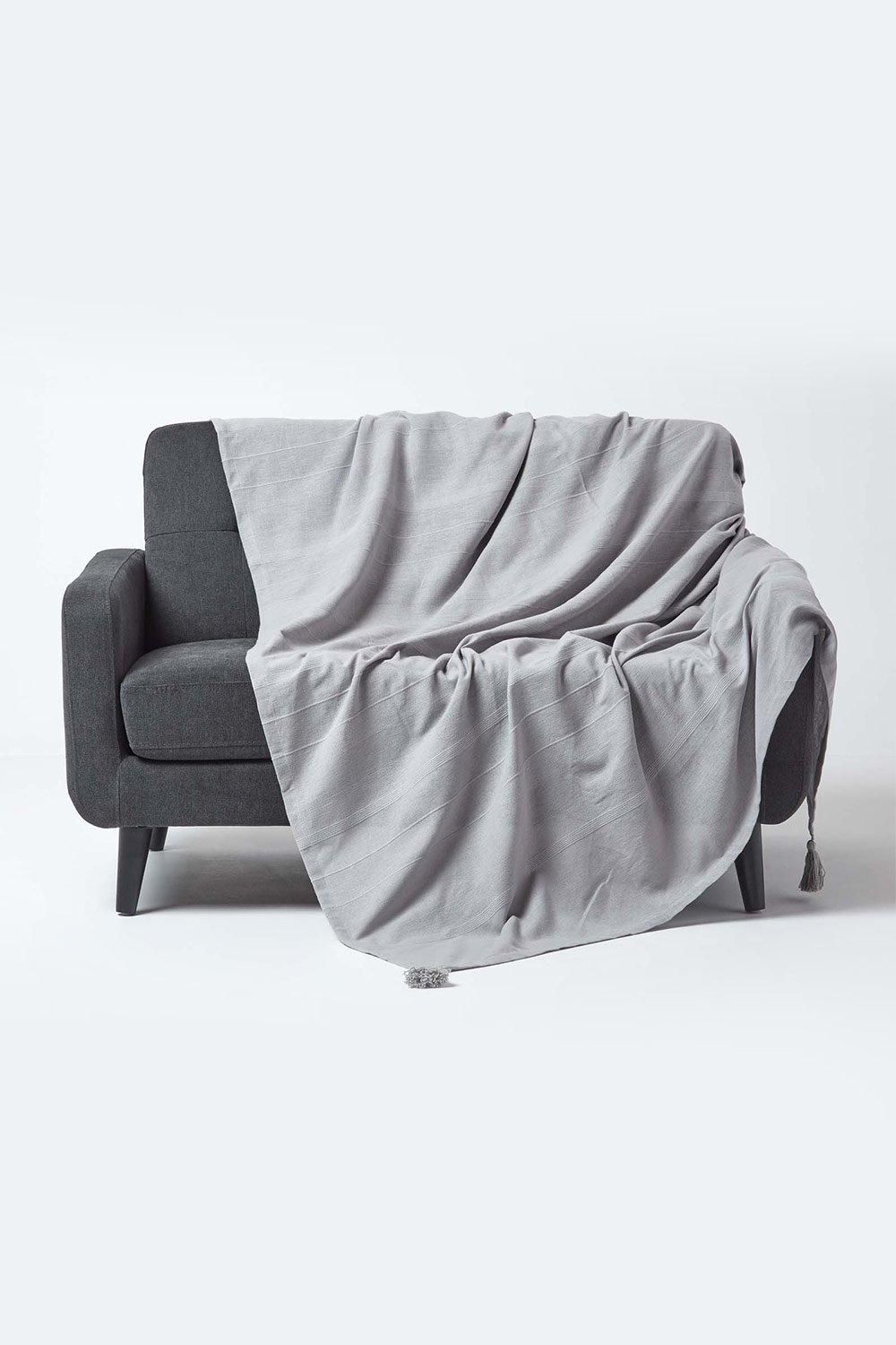 Homescapes Cotton Rajput Ribbed Throw image 1