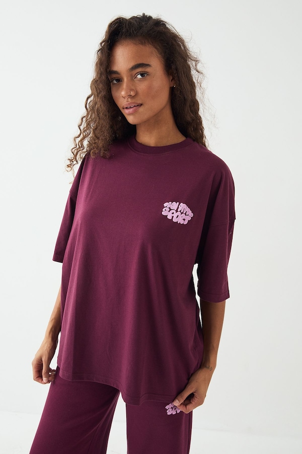 DSGN Studio DSGN Studio Sport Bubble Oversized T-Shirt Plum