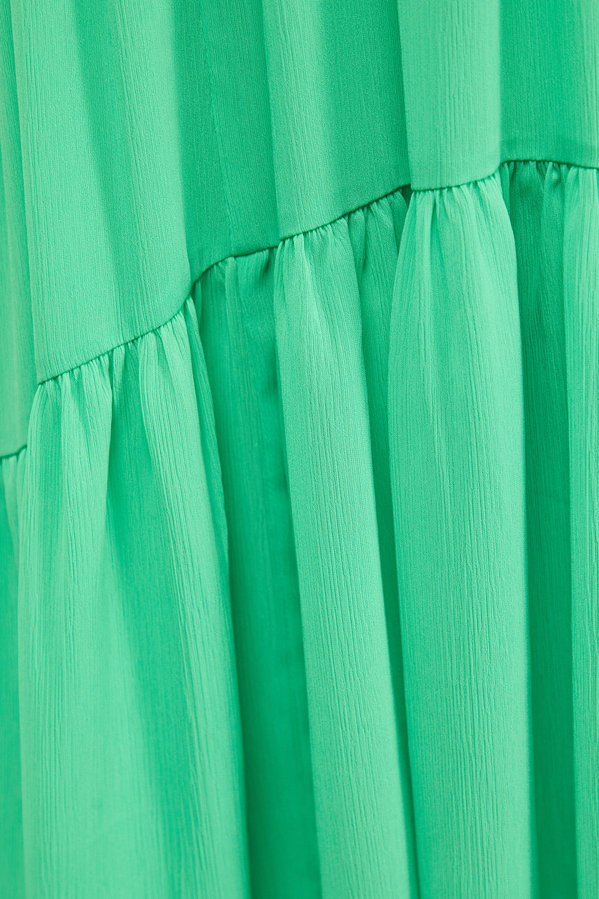 Warehouse Tony Chiffon High Neck Tier Smock Midi Dress Bright Green image 6