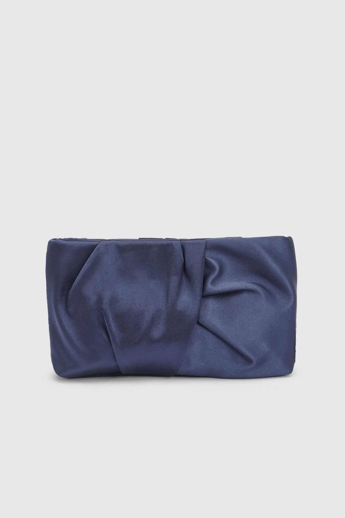 Oasis Navy Ruched Satin Clutch Bag With Removable Shoulder Strap Navy