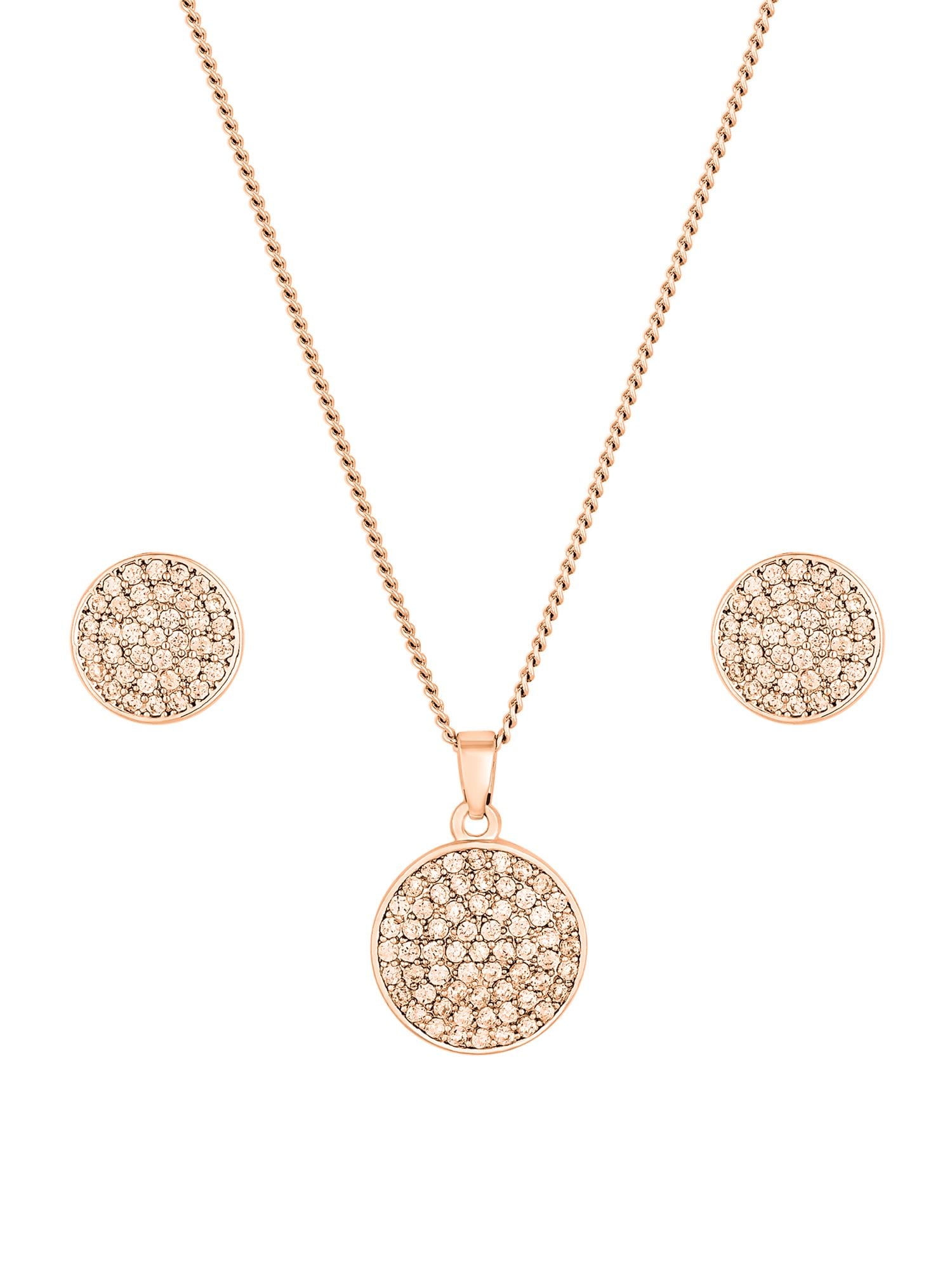 Jon Richard Rhodium Plated Pave Disk Set - Gift Boxed image 2