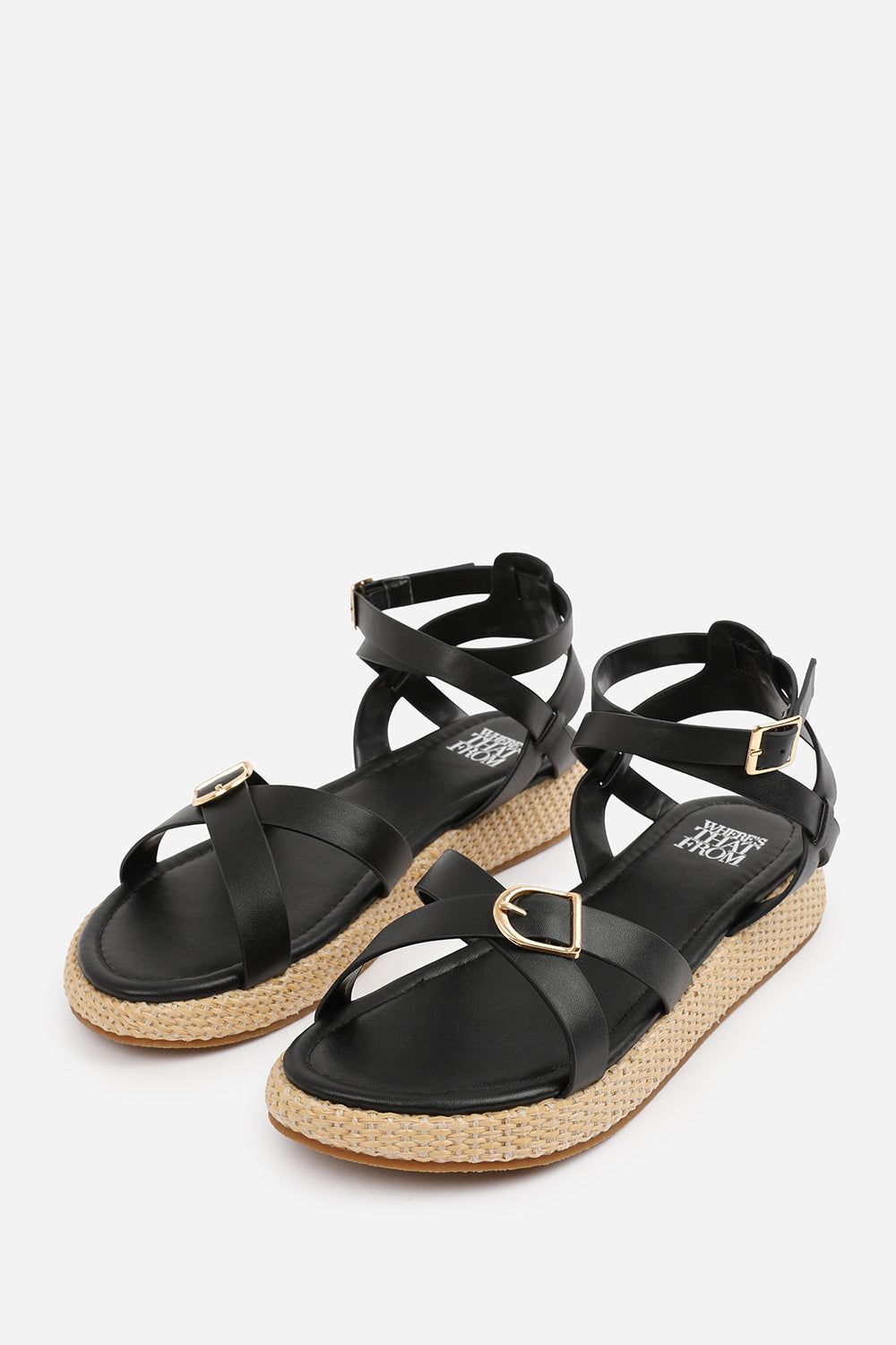 Where's That From 'Sofia' Cross Over Buckle Strap Sandals image 3