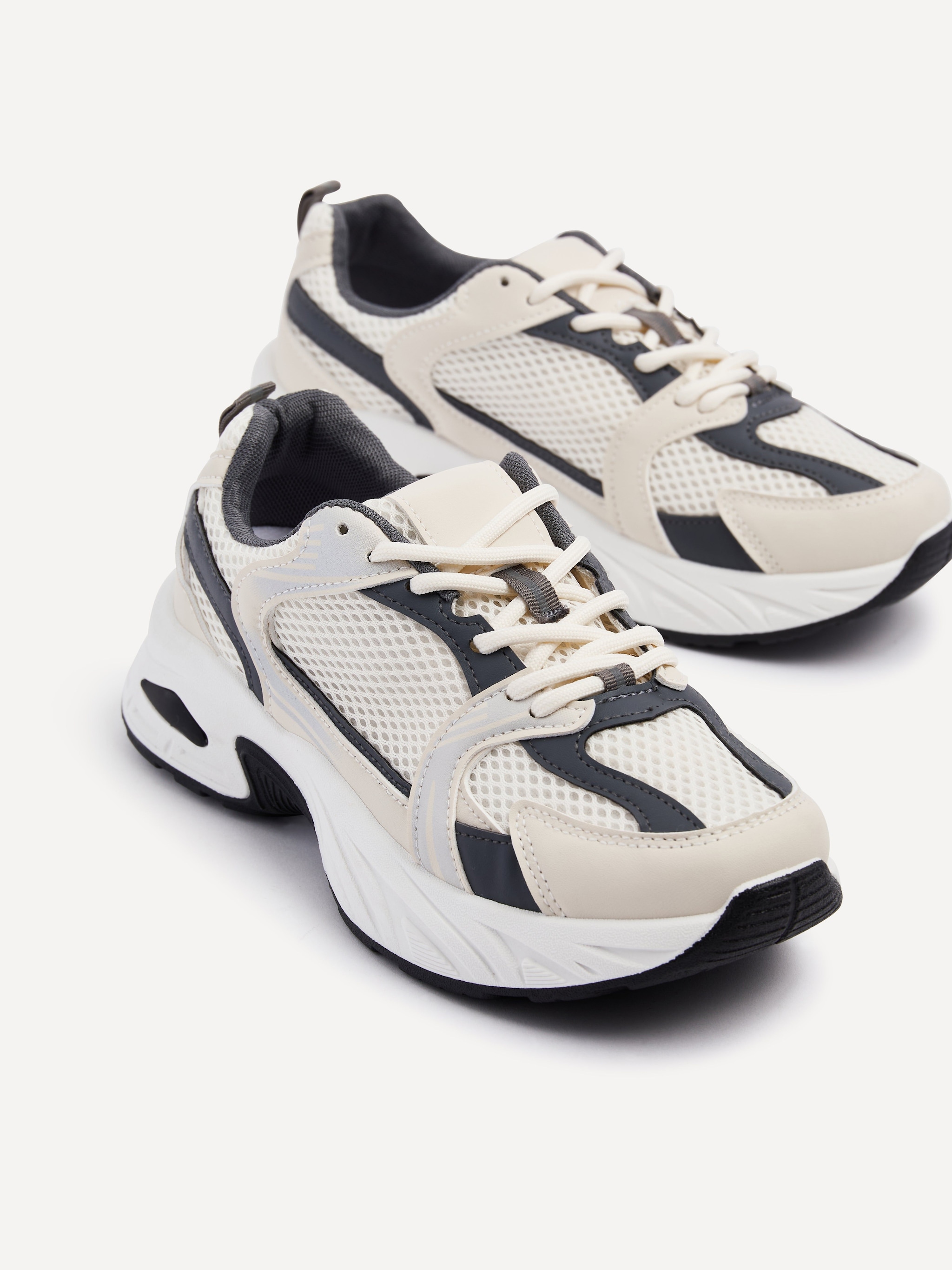 Linzi Venture Beige Mesh Effect Chunky Trainer image 4