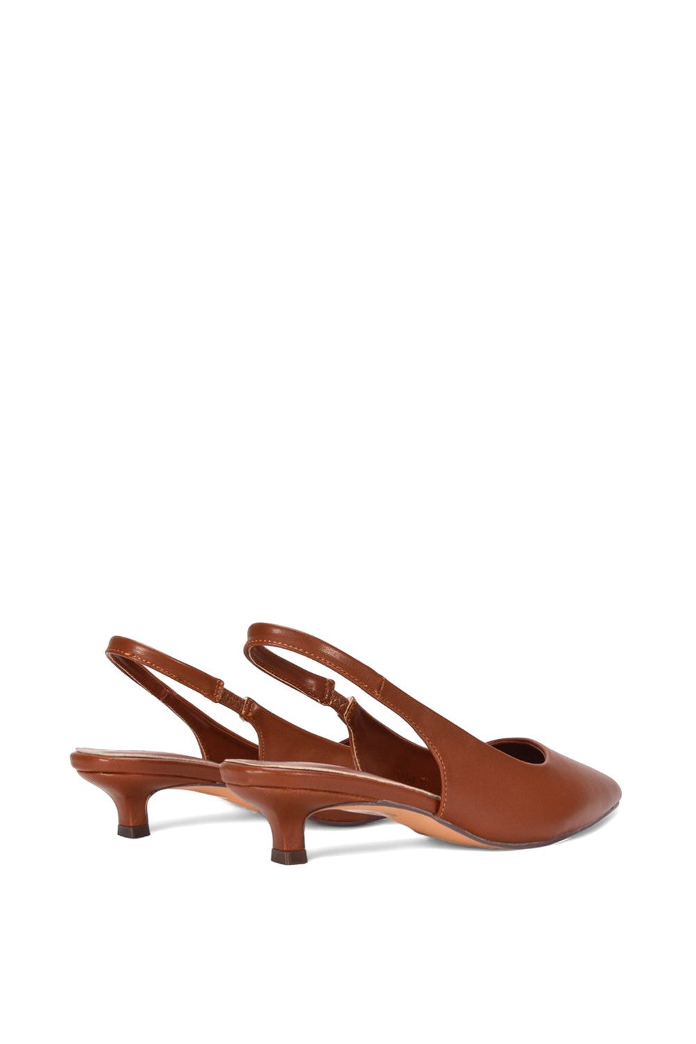 XY London 'Leila' Pointed Toe Low Kitten Heel Slingback Court Shoes image 3